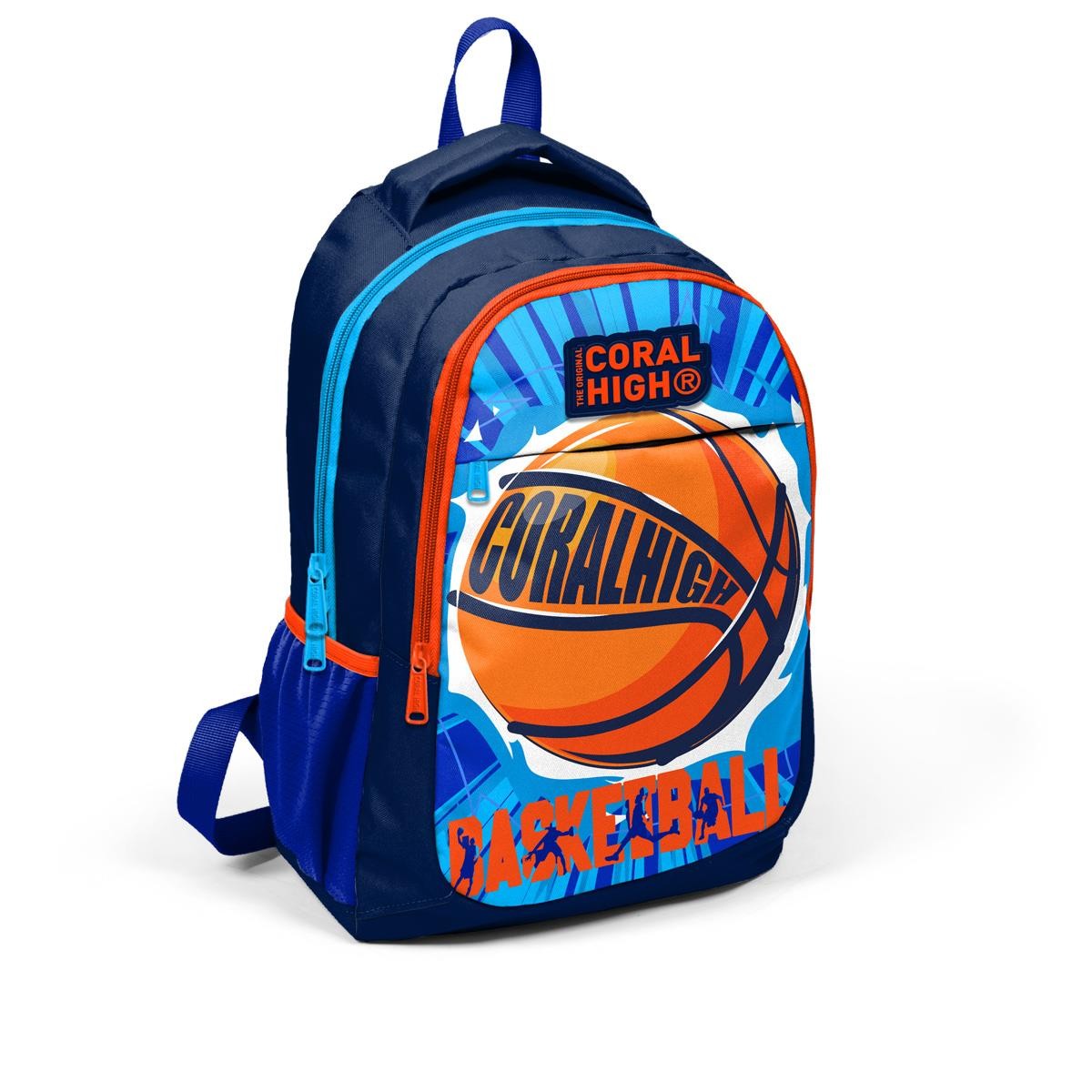 Coral High Kids Lacivert Mavi Basketbol Desenli 3’lü Okul Çanta Seti SET0114405