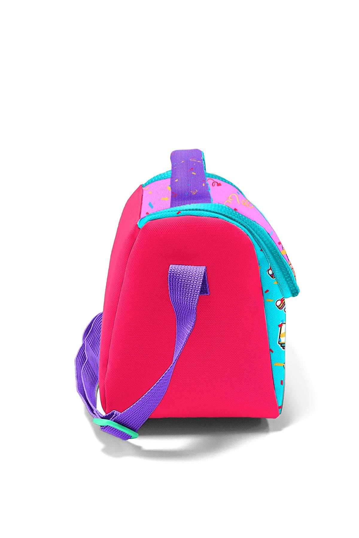 Coral High Kids Pembe Turkuaz K-Pop Desenli Thermo Beslenme Çantası 12788