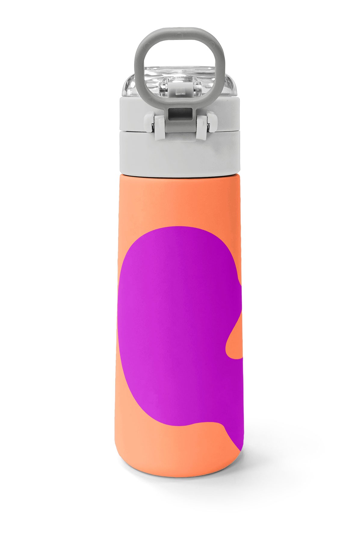Coral High Kids Koyu Pembe Turuncu Desenli Pipetli ve Direkt İçim Çelik Termos 500 ml 31884