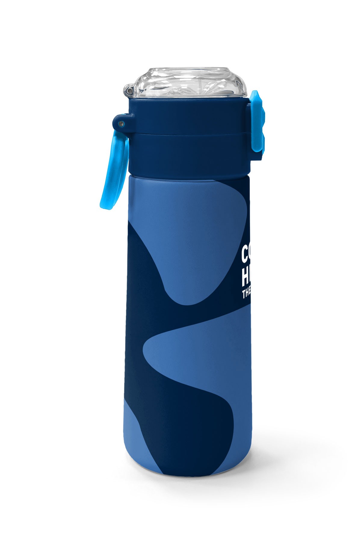 Coral High Kids Lacivert Mavi Desenli Pipetli ve Direkt İçim Çelik Termos 500 ml 31888