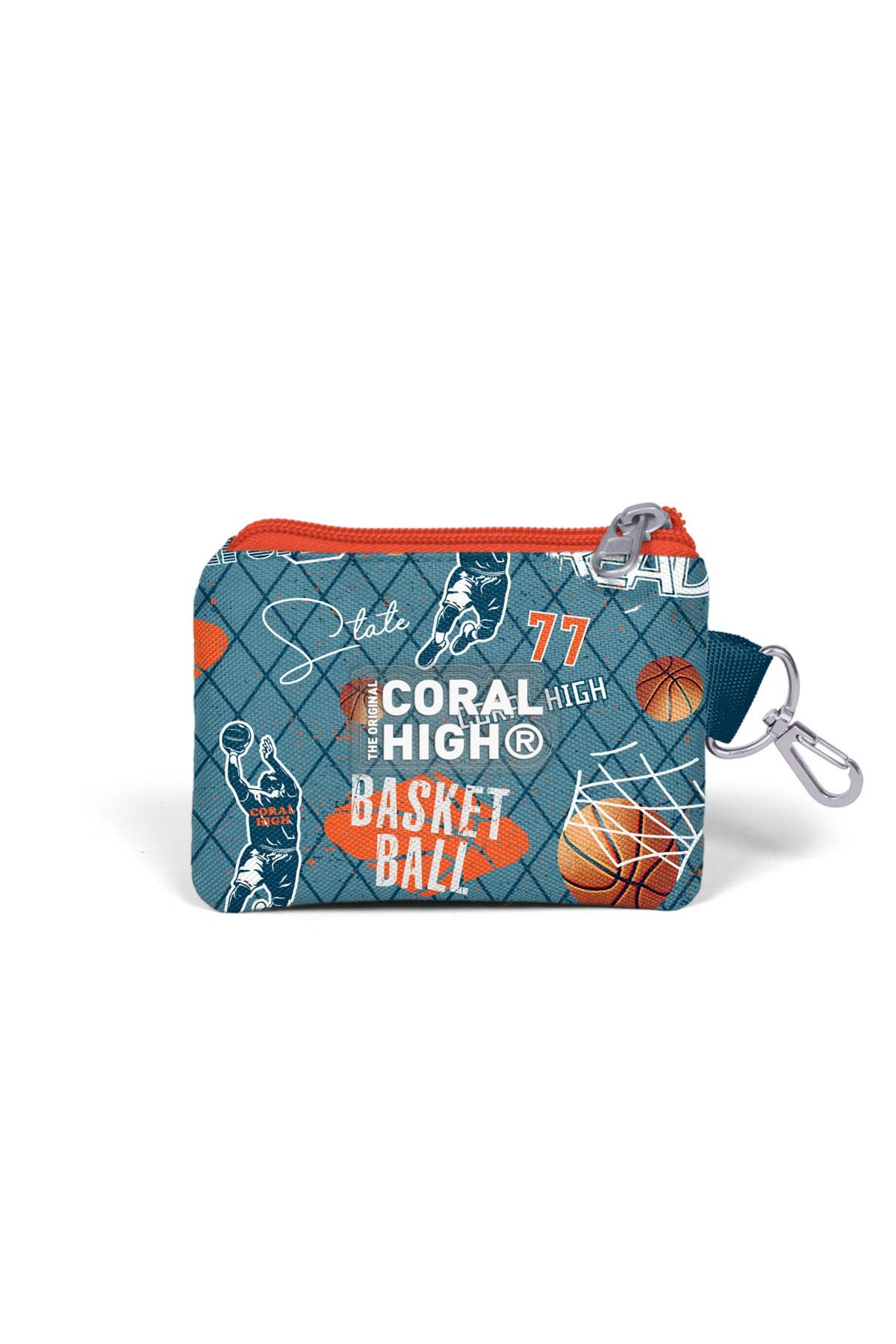 Coral High Kids Nefti Turuncu Basketbol Desenli Bozuk Para Çantası 21933