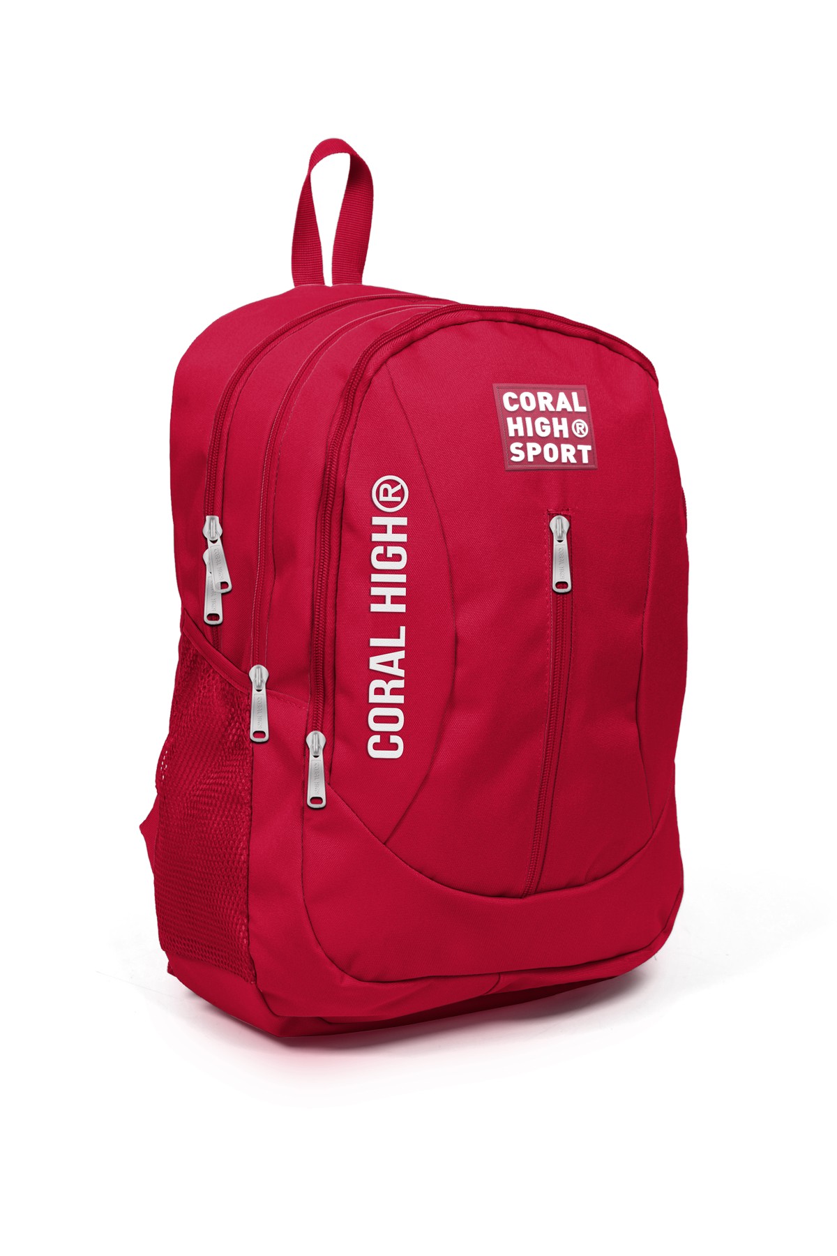 Coral High Sport Kırmızı USB Şarjlı Kulaklık Çıkışlı Dört Bölmeli Sırt Çantası 23451