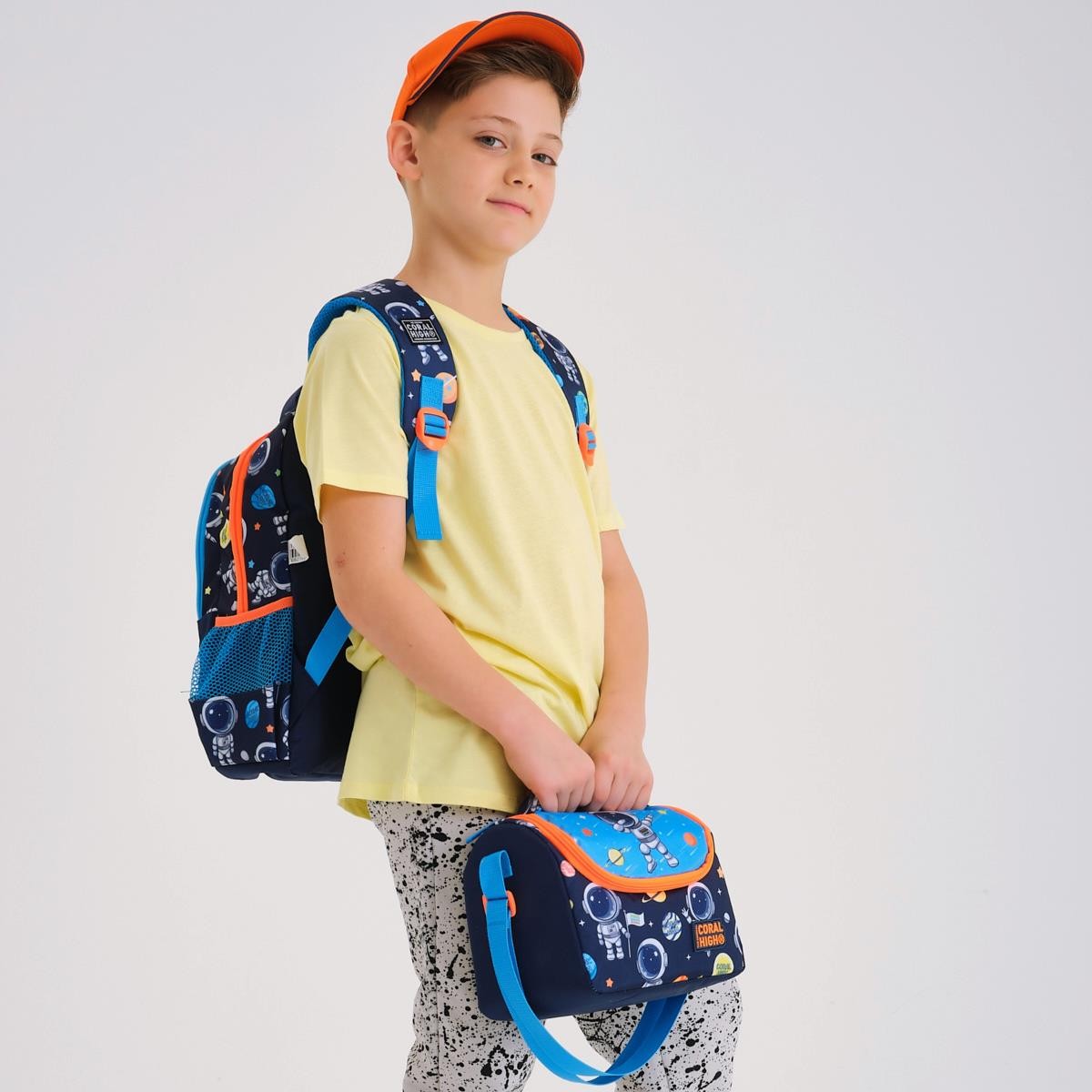 Coral High Kids Lacivert Mavi Astronot Desenli 3’lü Okul Çanta Seti SET0123486