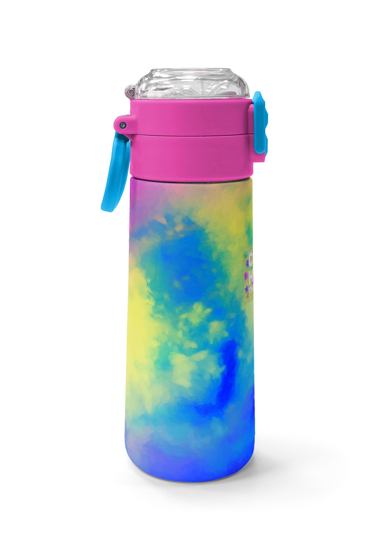 Coral High Kids Renkli Batik Desenli Pipetli ve Direkt İçim Çelik Termos 500 ml 31958
