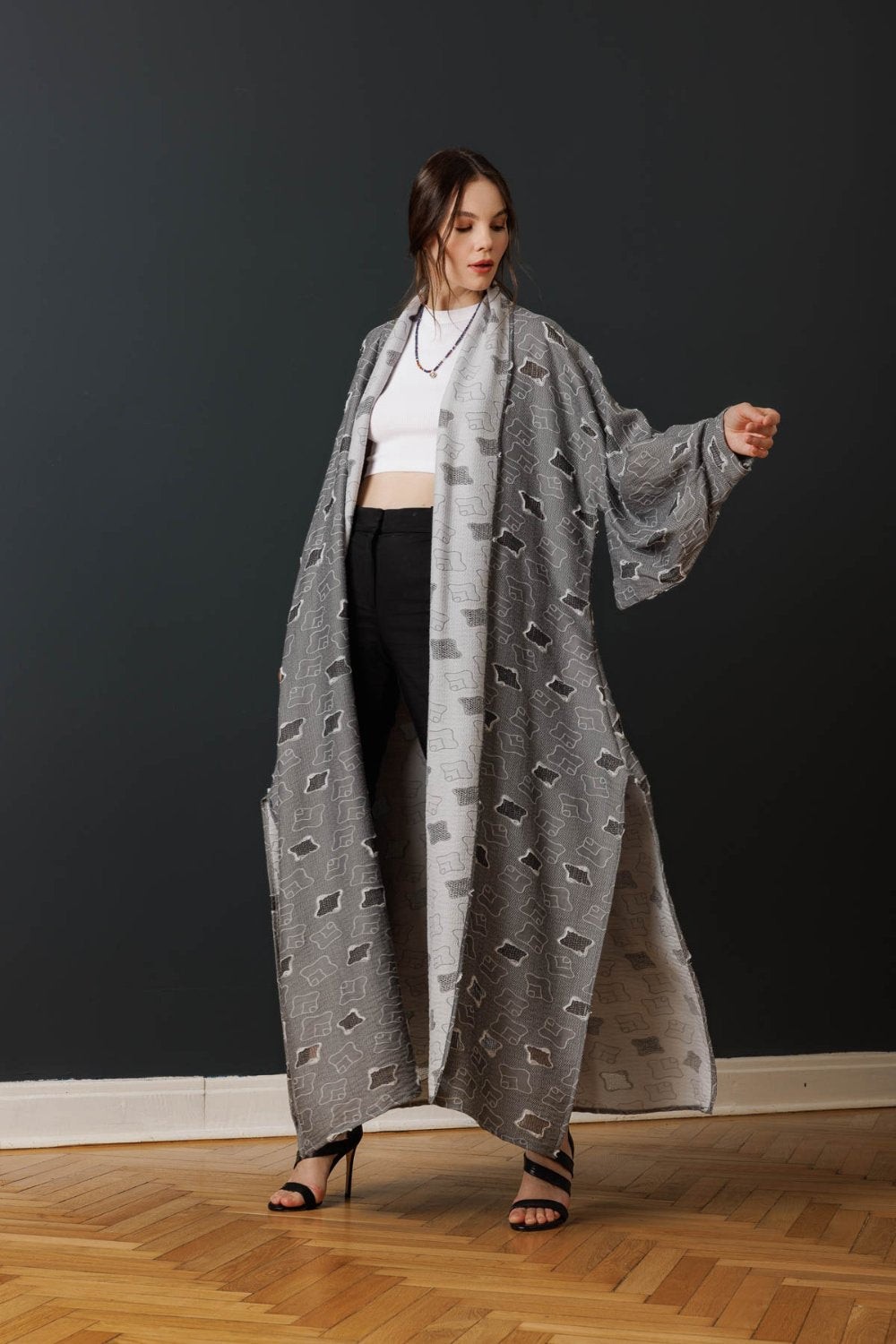 Patched Gray Kaftan 