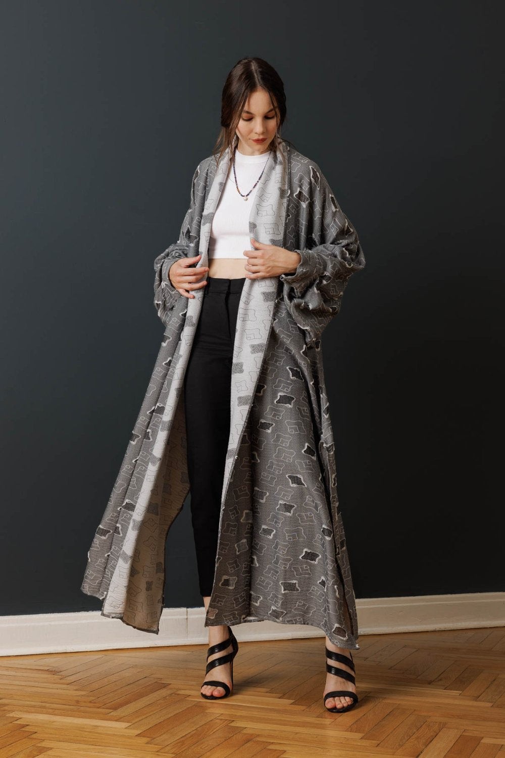 Patched Gray Kaftan 