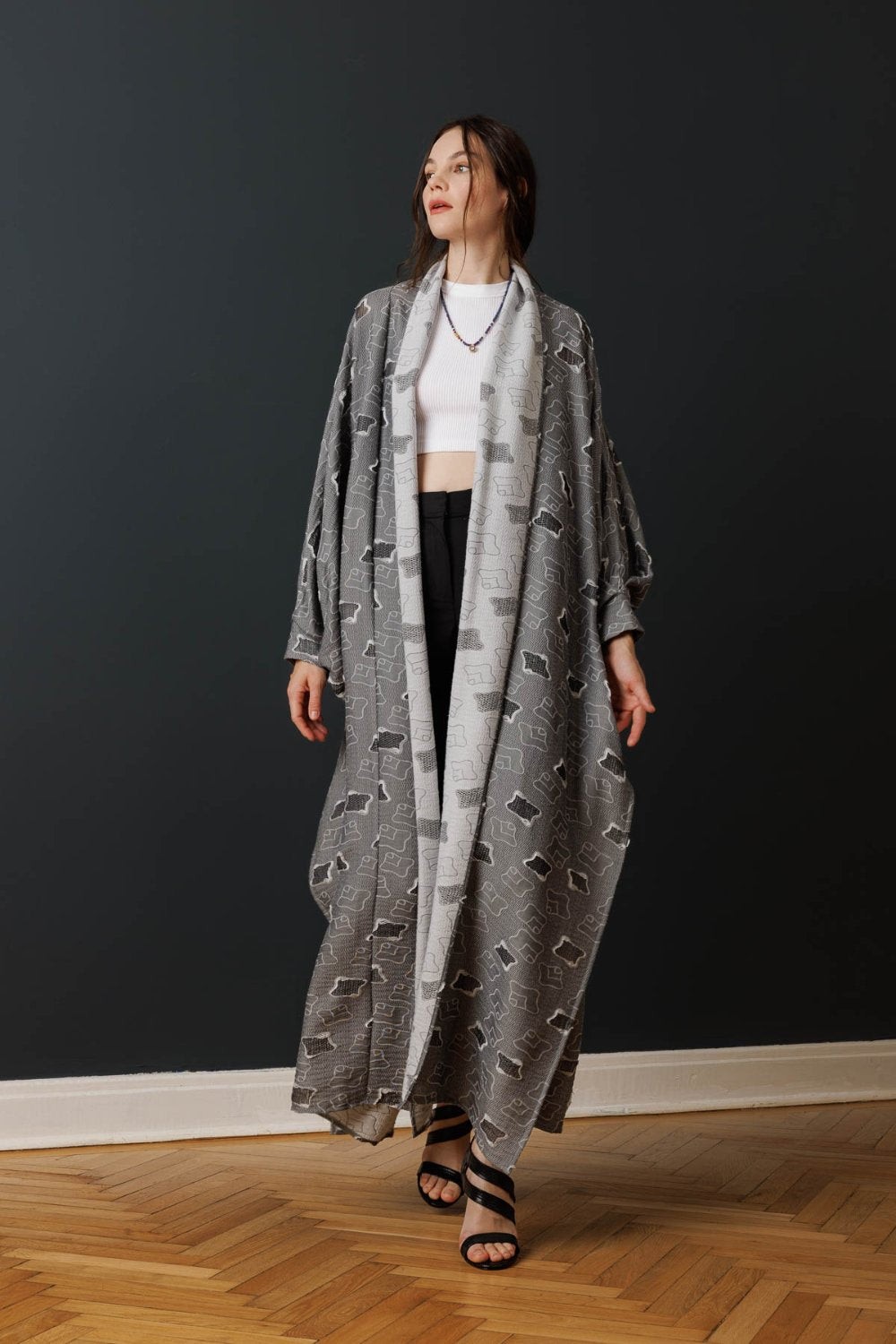 Patched Gray Kaftan 