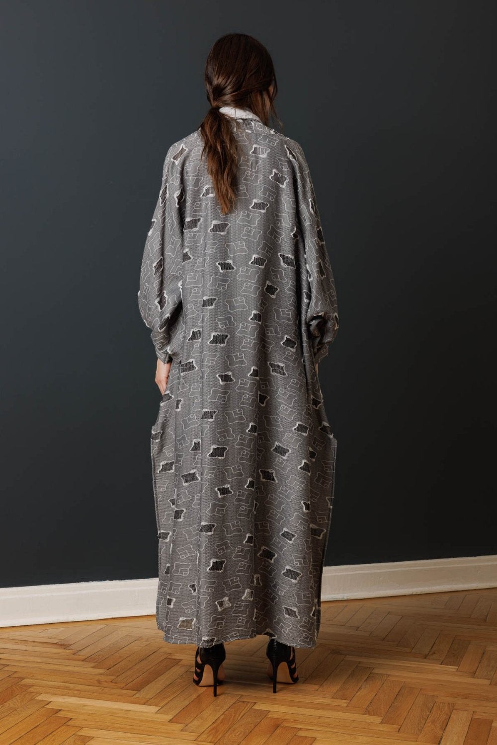 Patched Gray Kaftan 