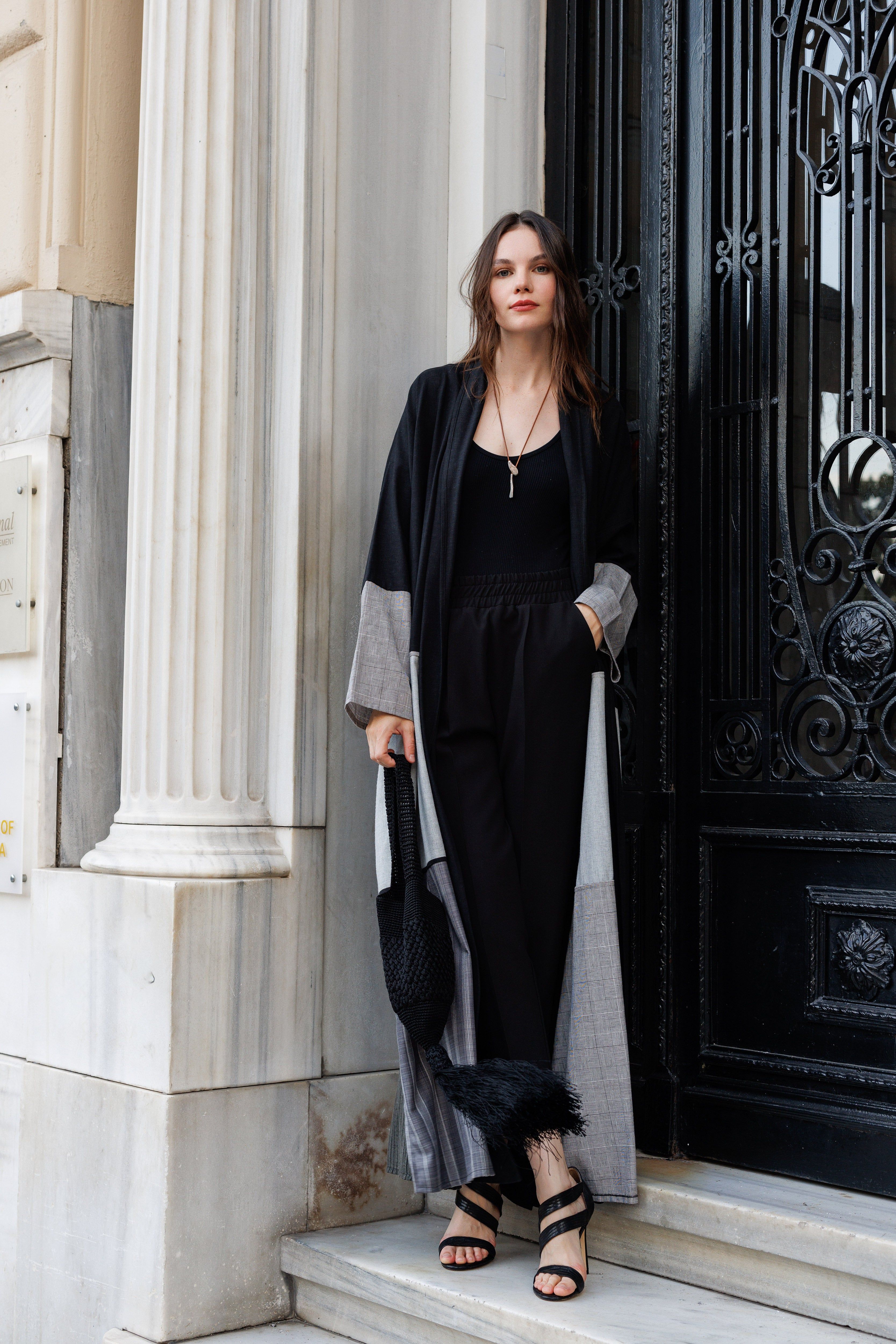 Patchwork Black Kaftan