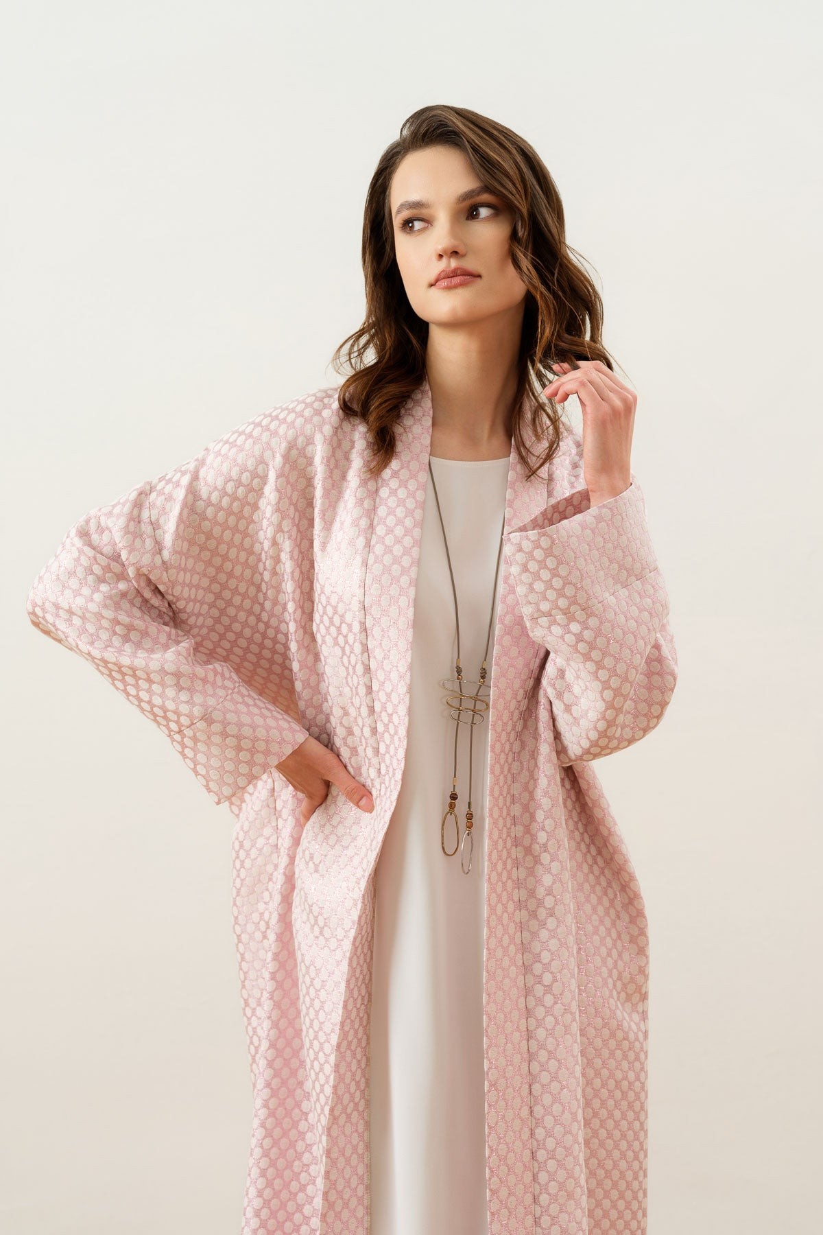 Polkadot Pink Kaftan