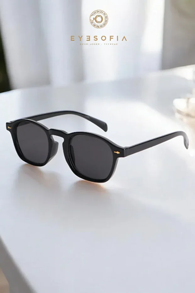 Prospera Oval Unisex Siyah Minimal Güneş Gözlüğü