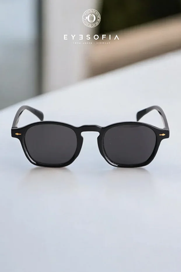 Prospera Oval Unisex Siyah Minimal Güneş Gözlüğü - Siyah