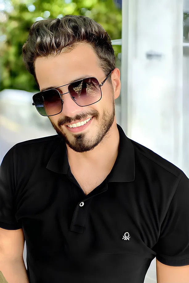 Reynmen  Pilot Metal Unisex Kare Siyah Uv400 Güneş Gözlüğü