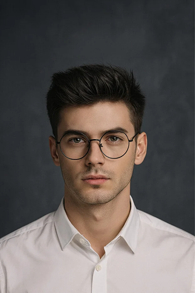 Harry Yuvarlak Blue Block Gözlük