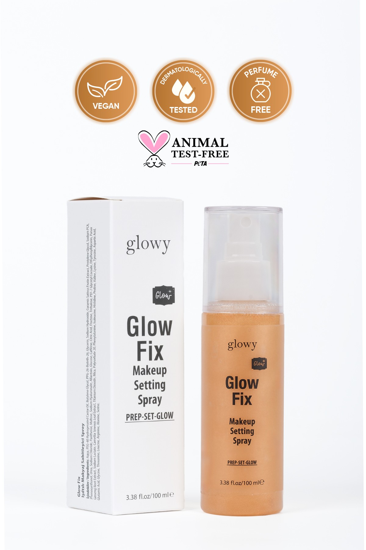 Glow Fix Işıltılı, Cildi Yenileyen, Makyaj Sabitleyici Sprey 100ml