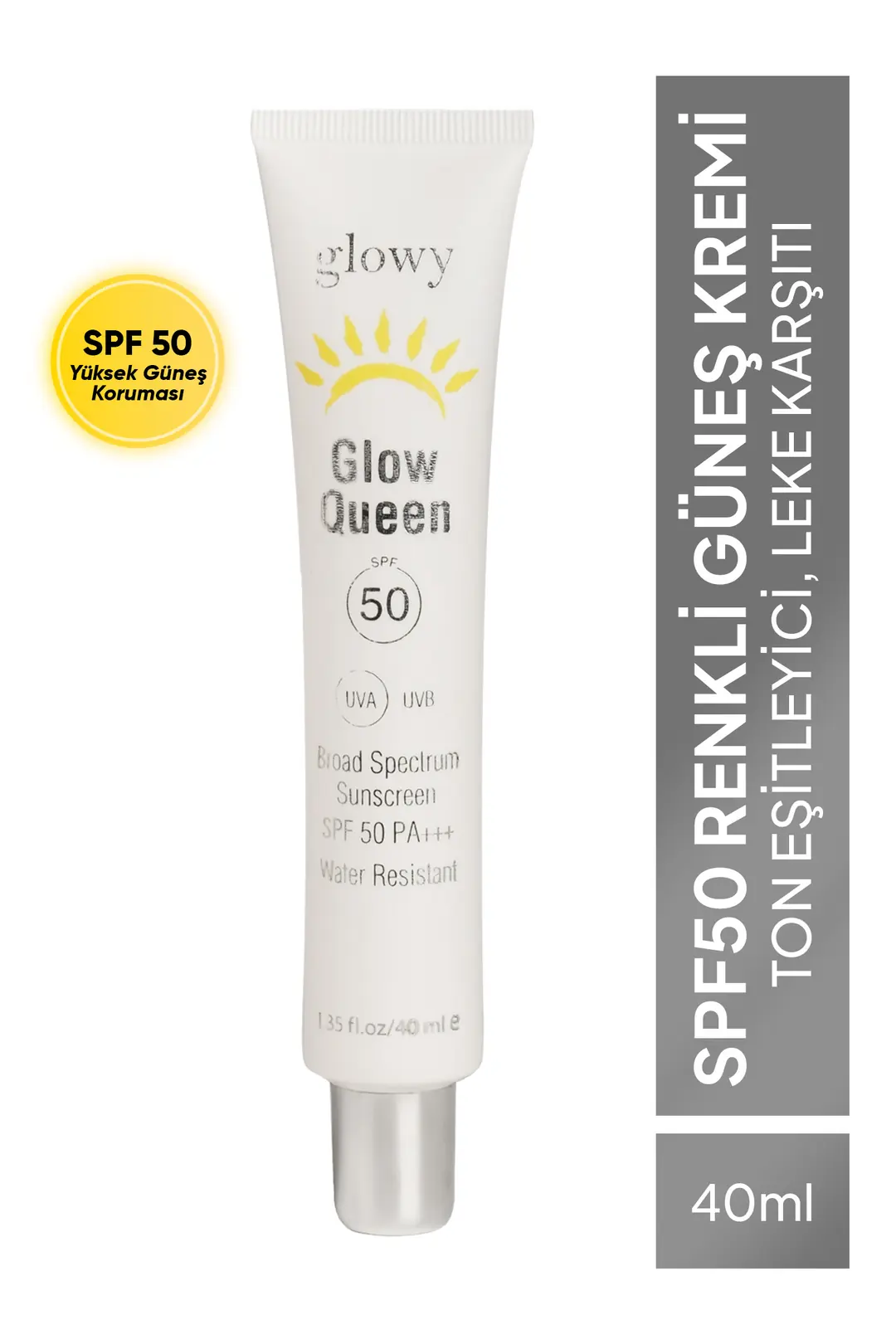 SPF50+ Renkli Güneş Kremi Glow Queen 40ml