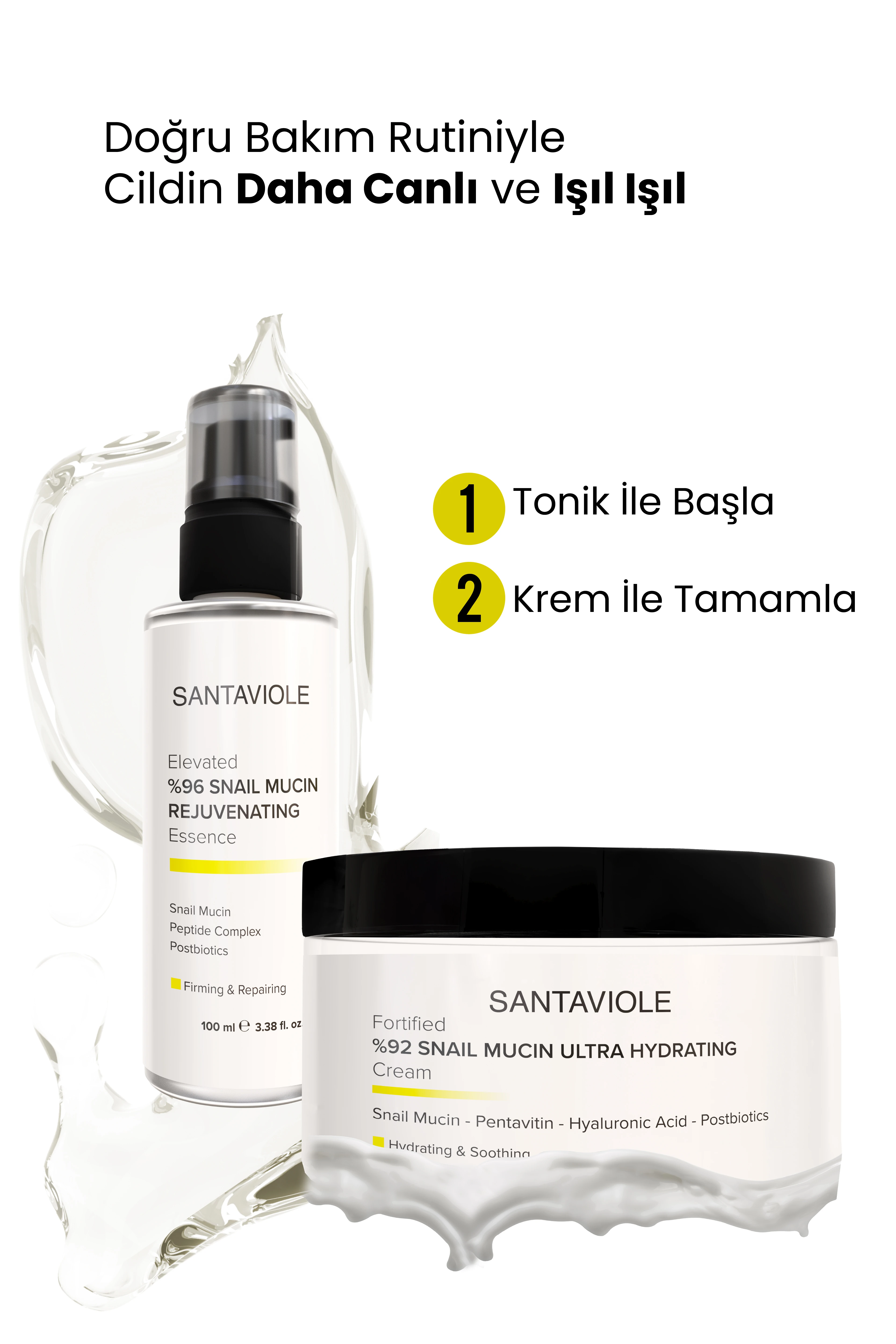 Yükseltilmiş %96 Salyangoz Özlü Gençleştirici Tonik