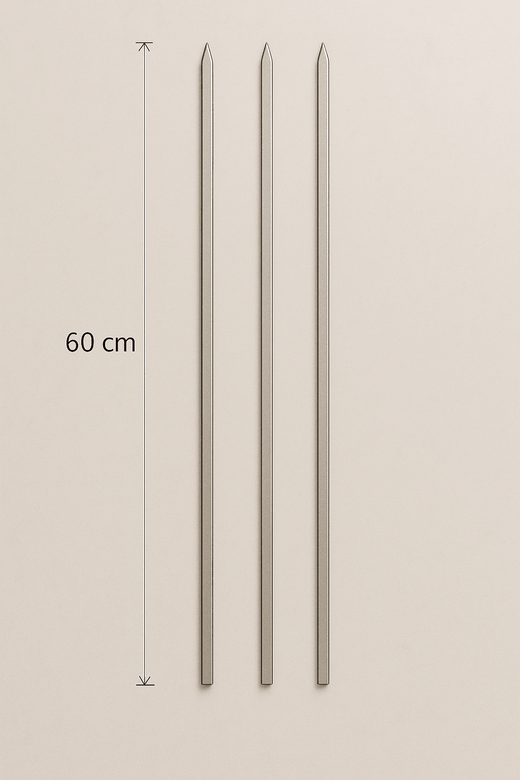 Paslanmaz Çelik 3'lü 60 cm Şiş 