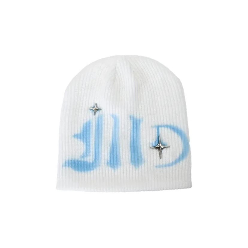 Premium Yıldız Detaylı Y2k Bere - Beyaz