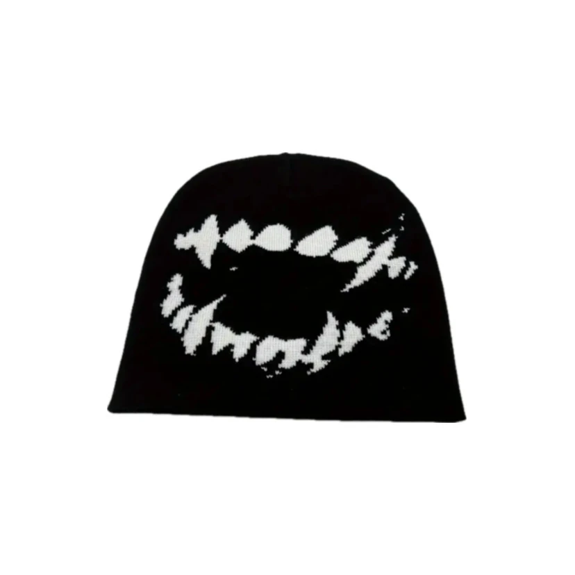 Diş Tasarımı Siyah Y2k Bere