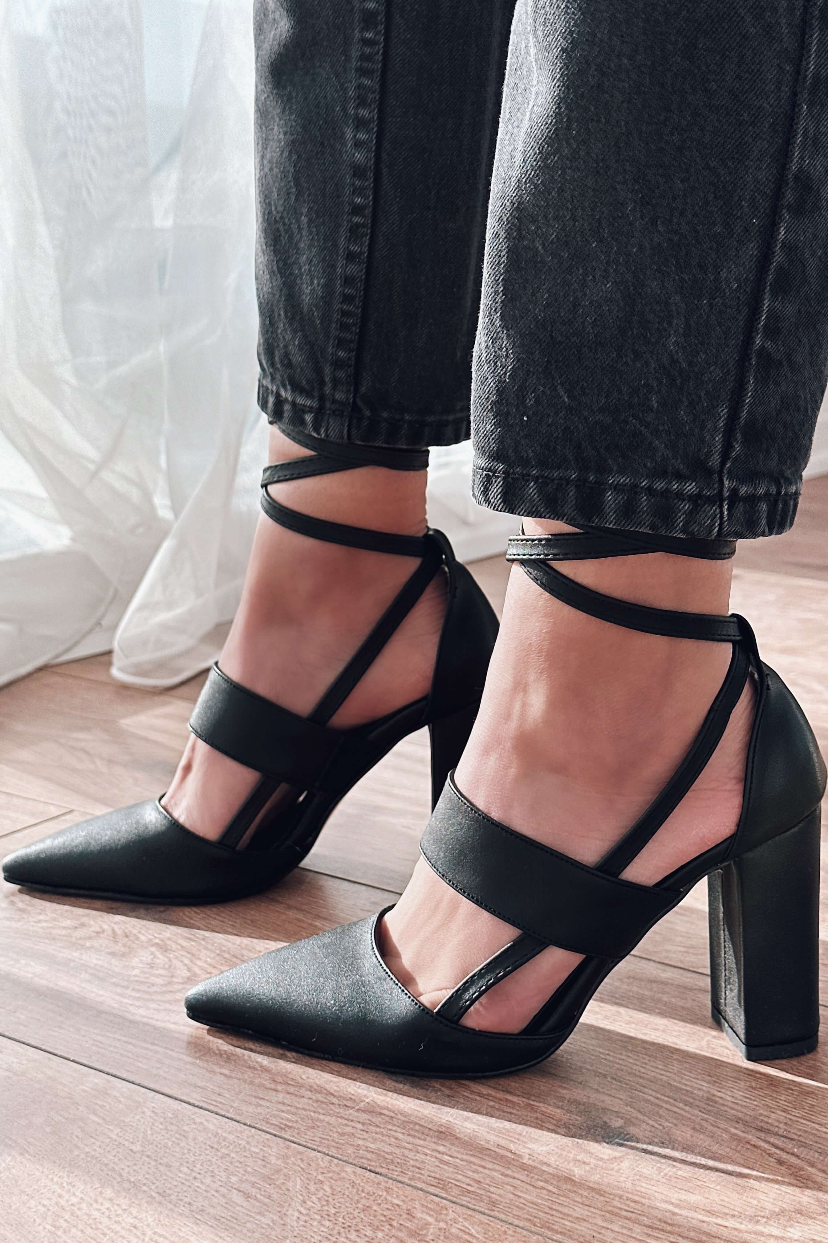 Lucia matte leather high heels woman stiletto black