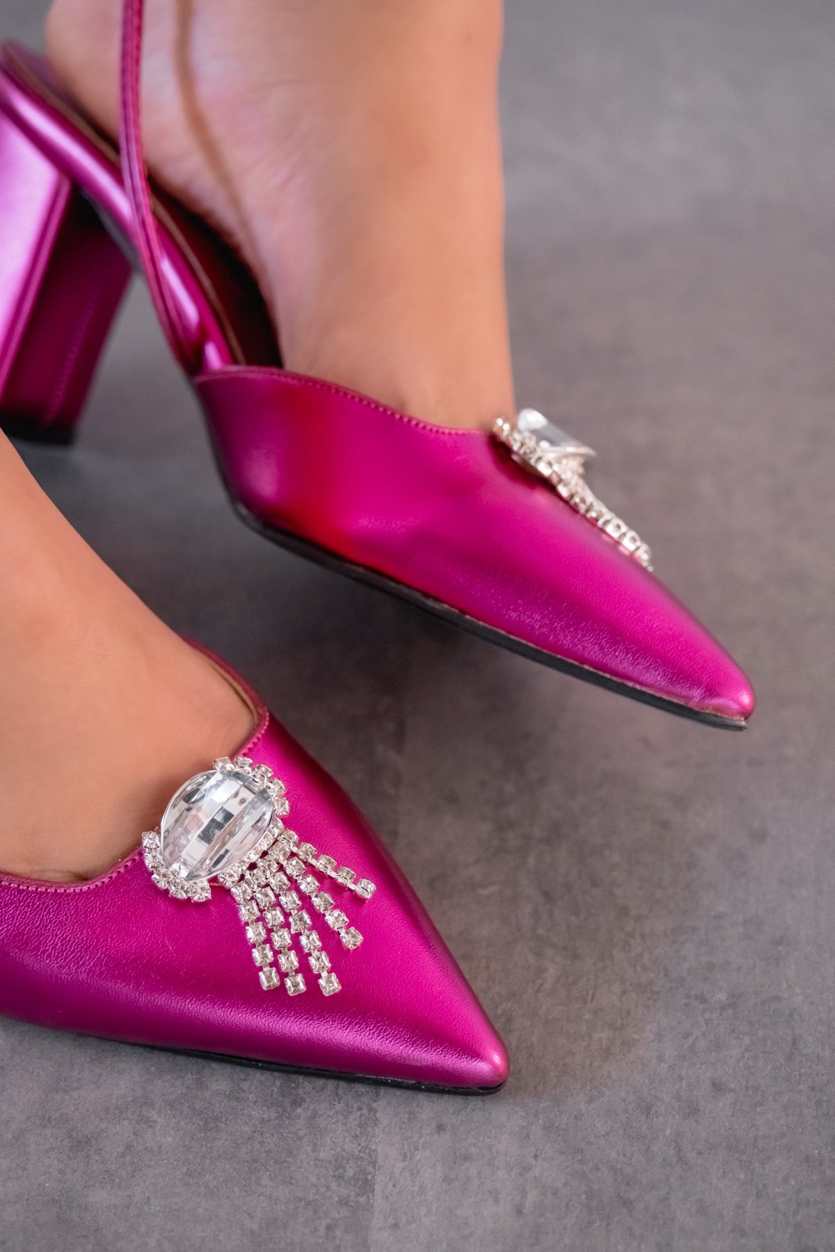 Teldina bright leather high heels stiletto fuchsia