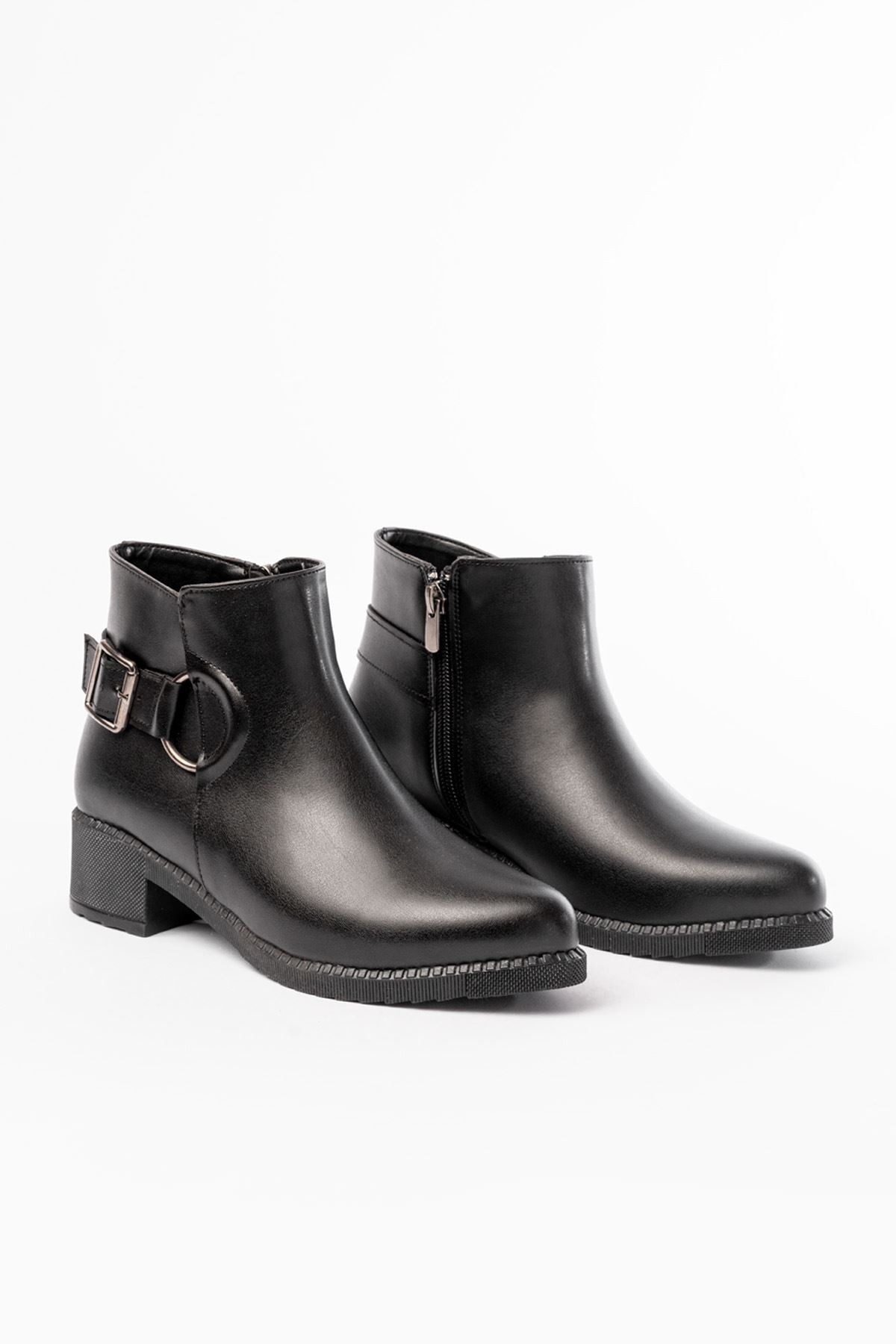 Quilor Black Zipper Women's Boots