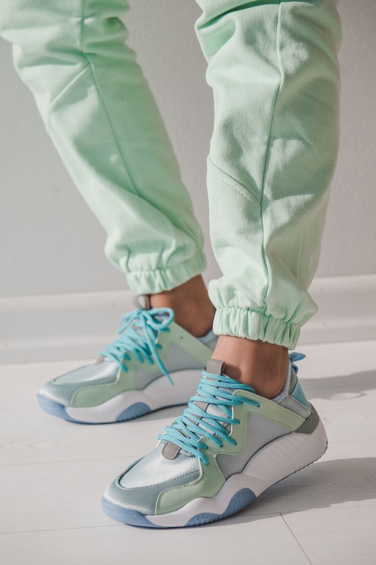 Vontex Tekstil Kadın Spor Ayakkabı Su Yeşili