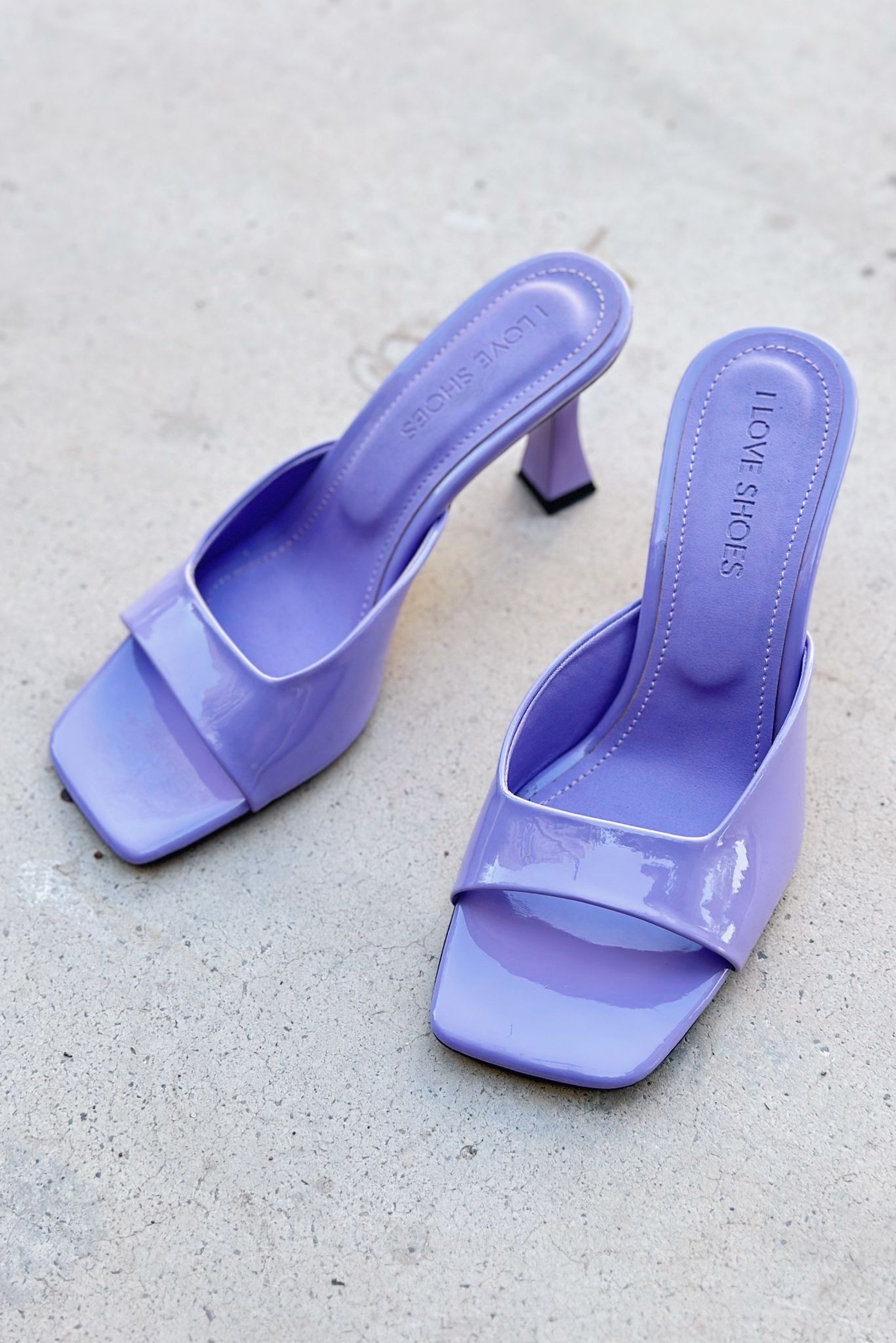 Onidsa Patent Leather Women's Heeled Slippers Lilac