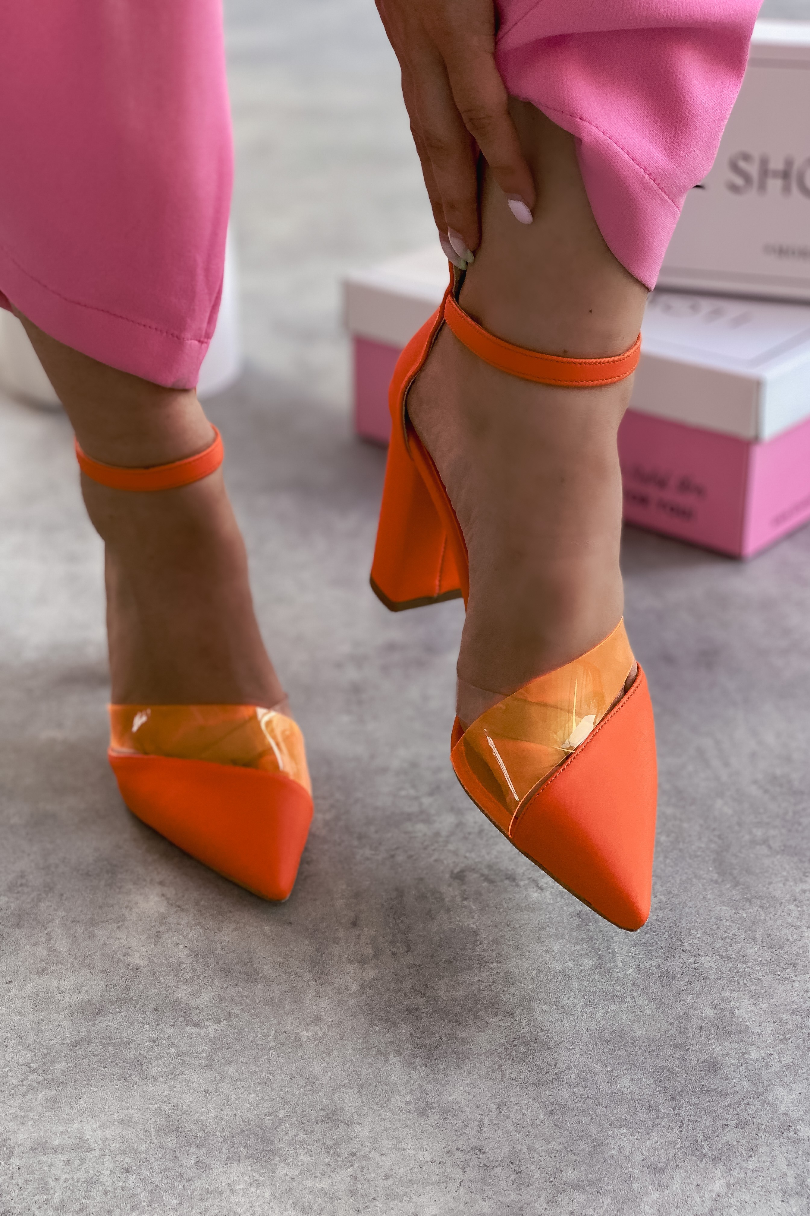 Morensa Matte Leather High Heels Shoe Orange