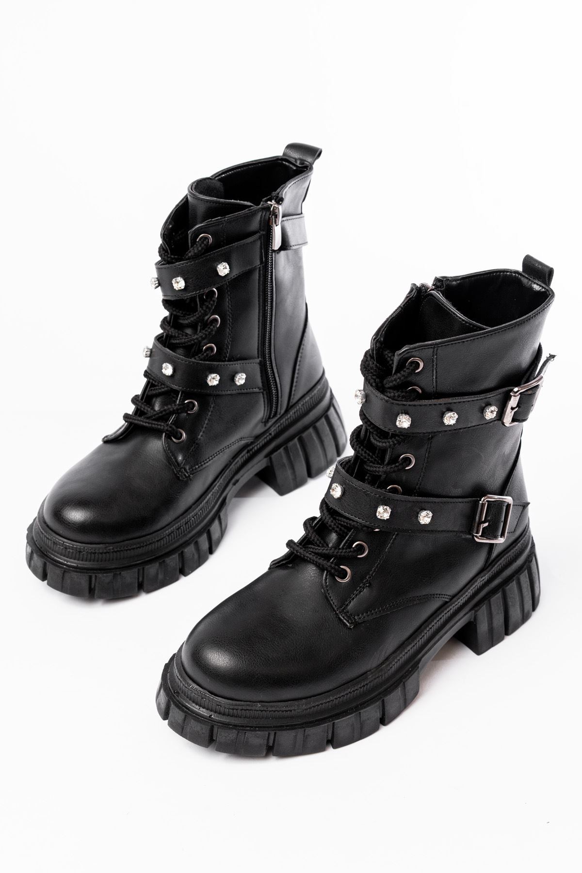 Palix Black Zipper Women's Boots