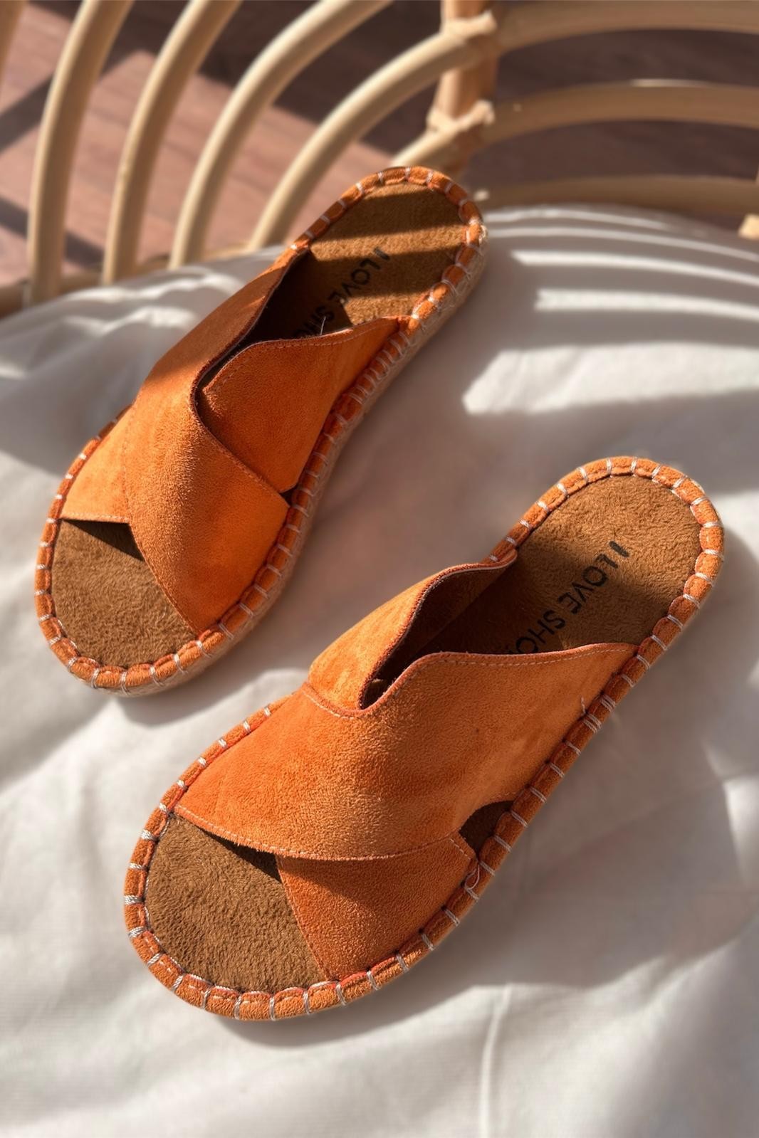 Orind Suede Women's Slippers Orange