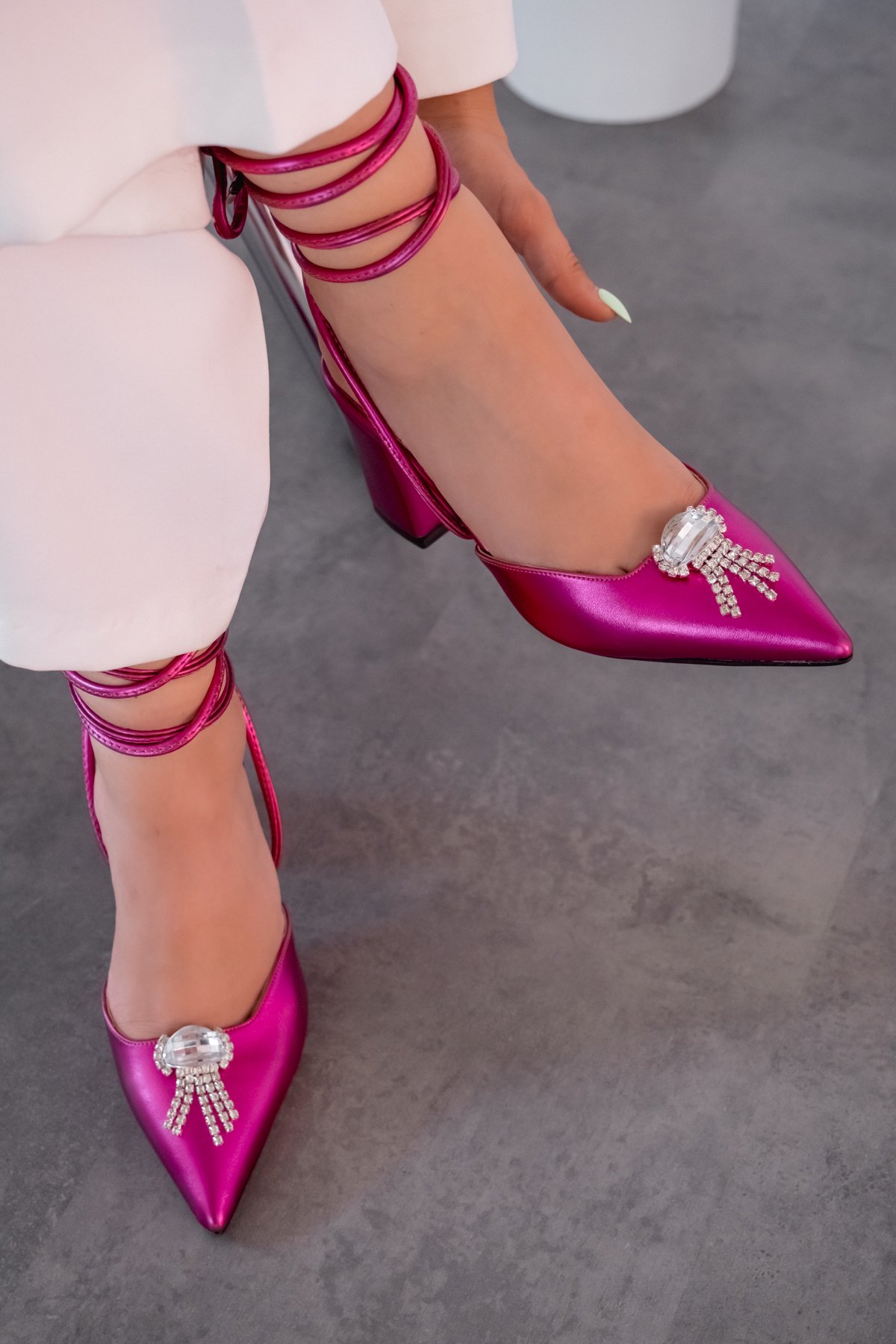 Teldina bright leather high heels stiletto fuchsia