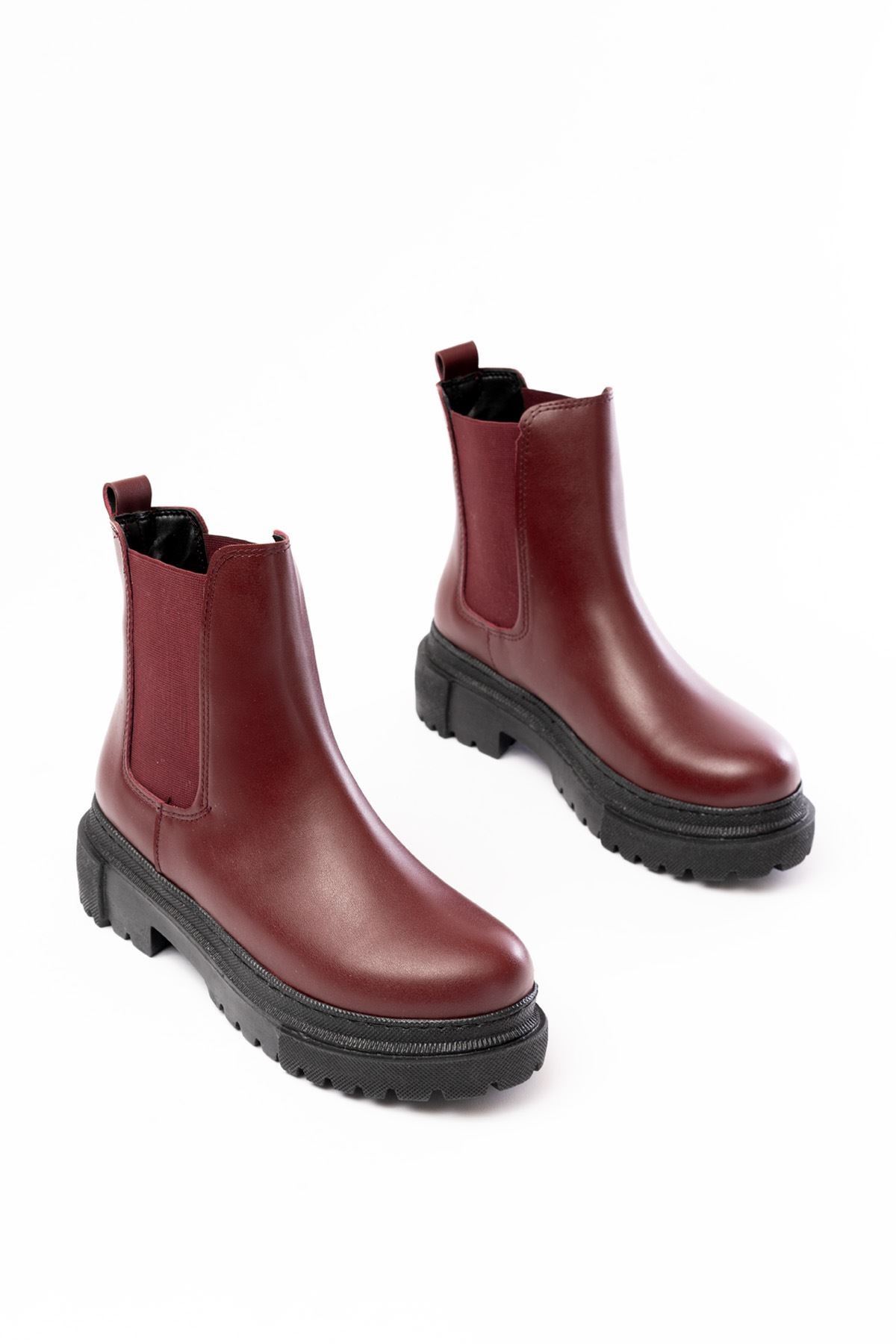 Soluna Burgundy Elastic Women's Boots