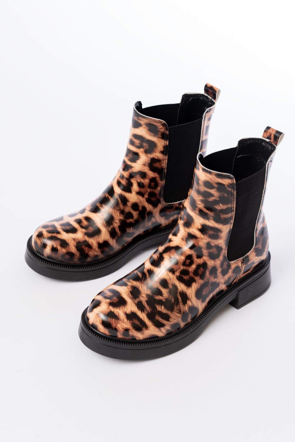 Soluna Leopard Patterned Elastic Women's Boots