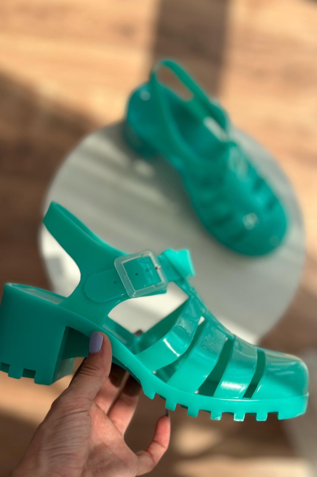 Jelly woman sandals turquoise
