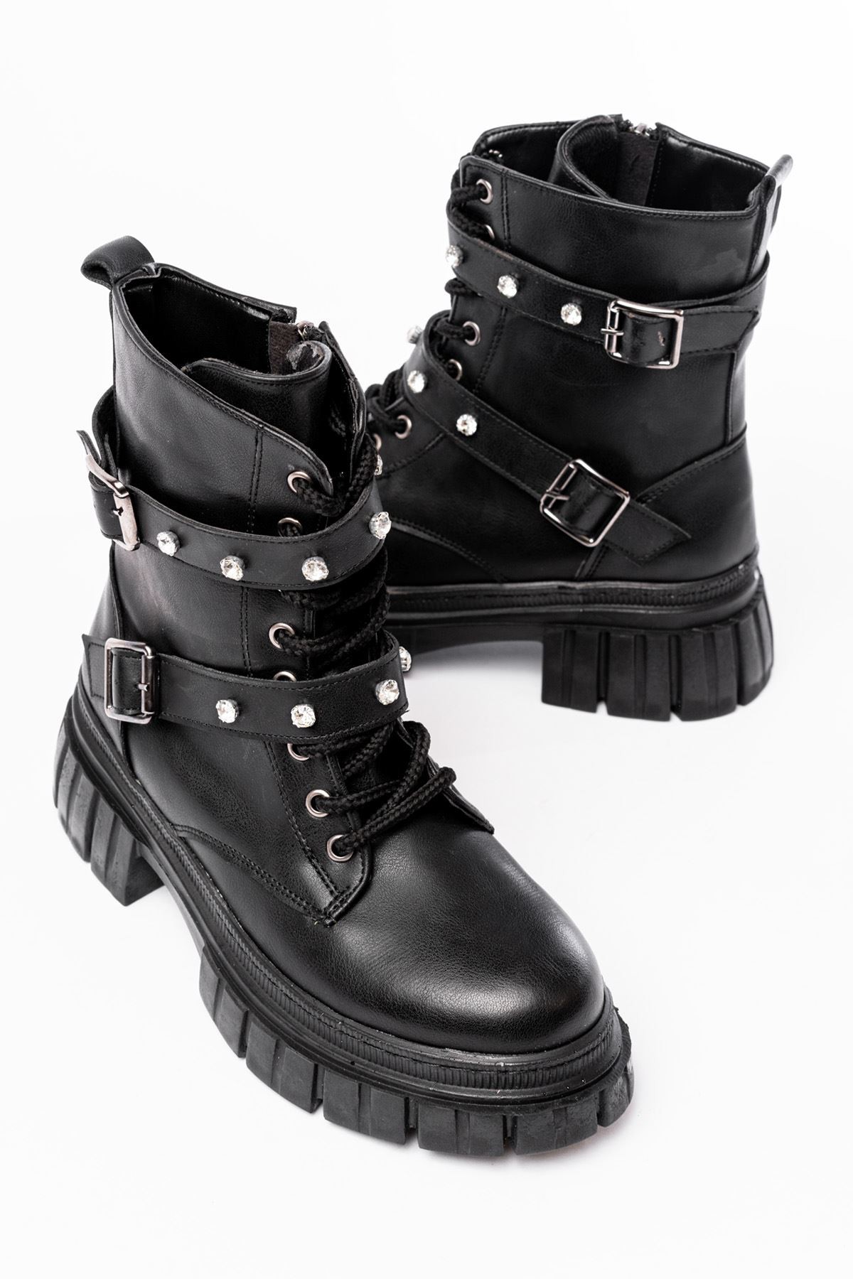 Palix Black Zipper Women's Boots