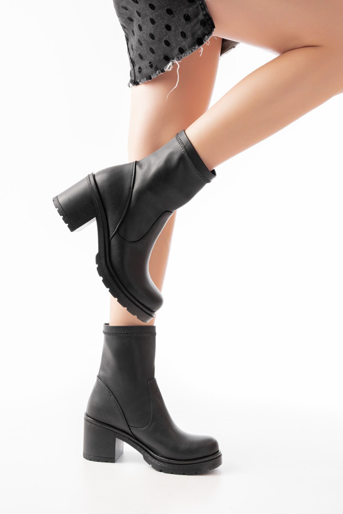 Volins Black Women's Heel Boots