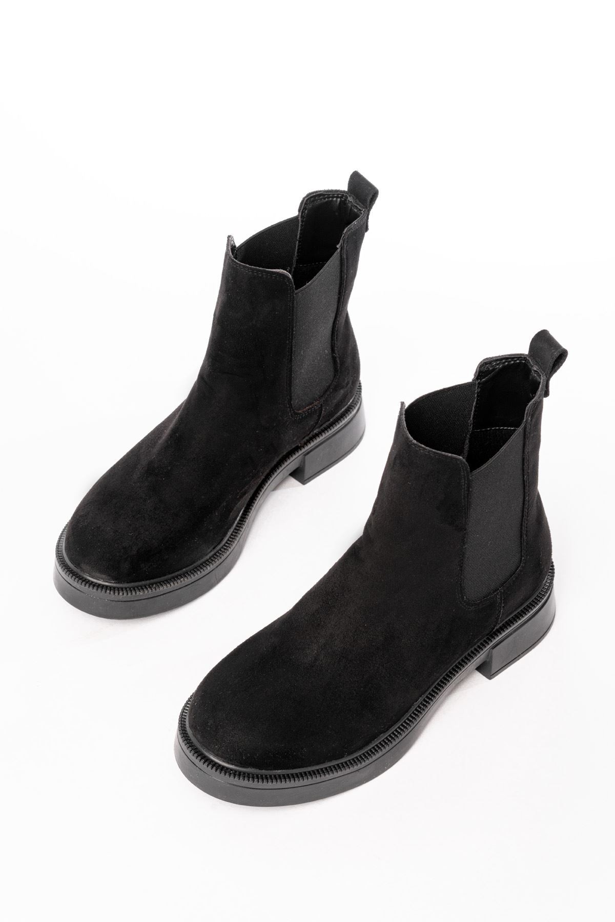 Soluna Suede Black Elastic Women's Boots