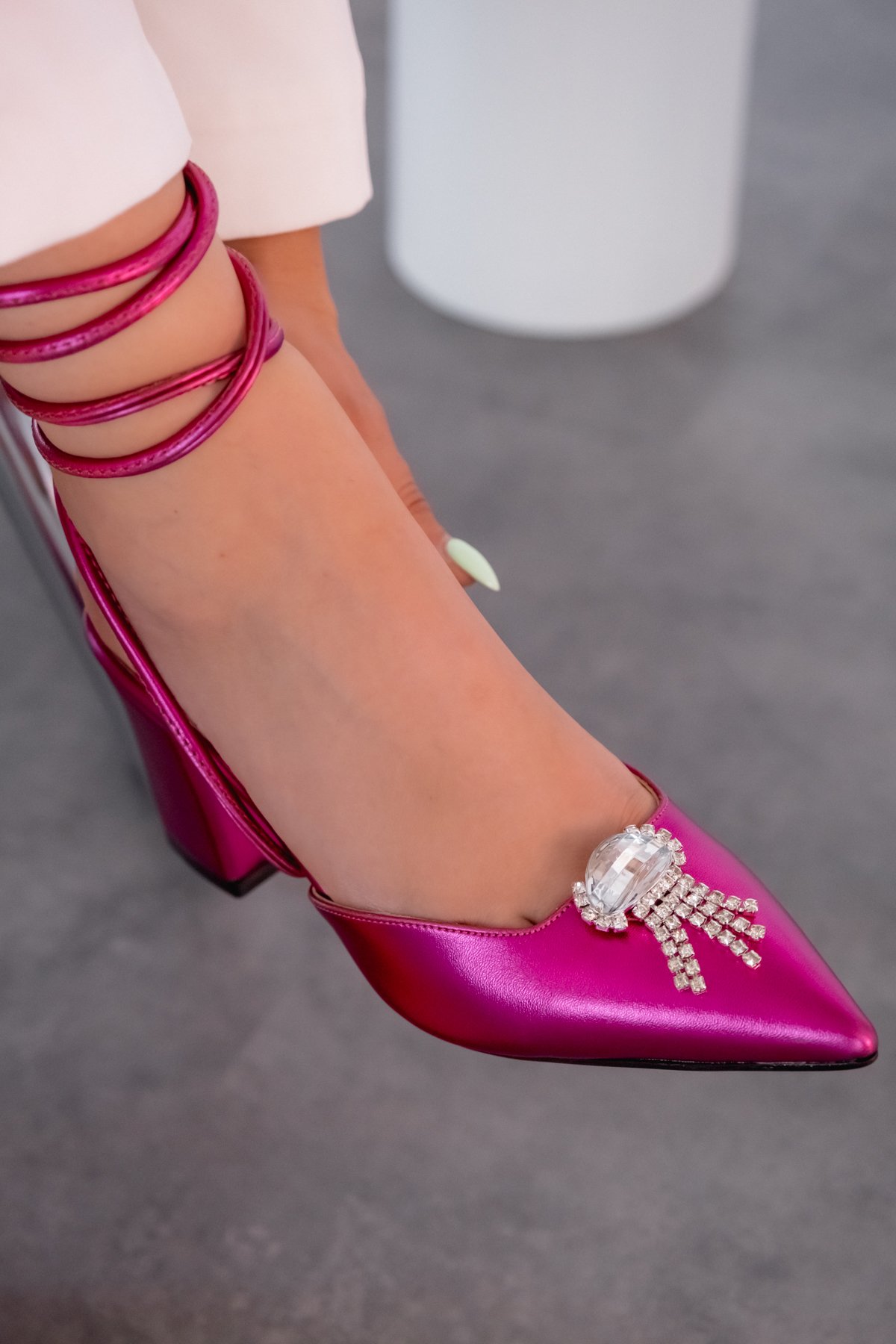 Teldina bright leather high heels stiletto fuchsia