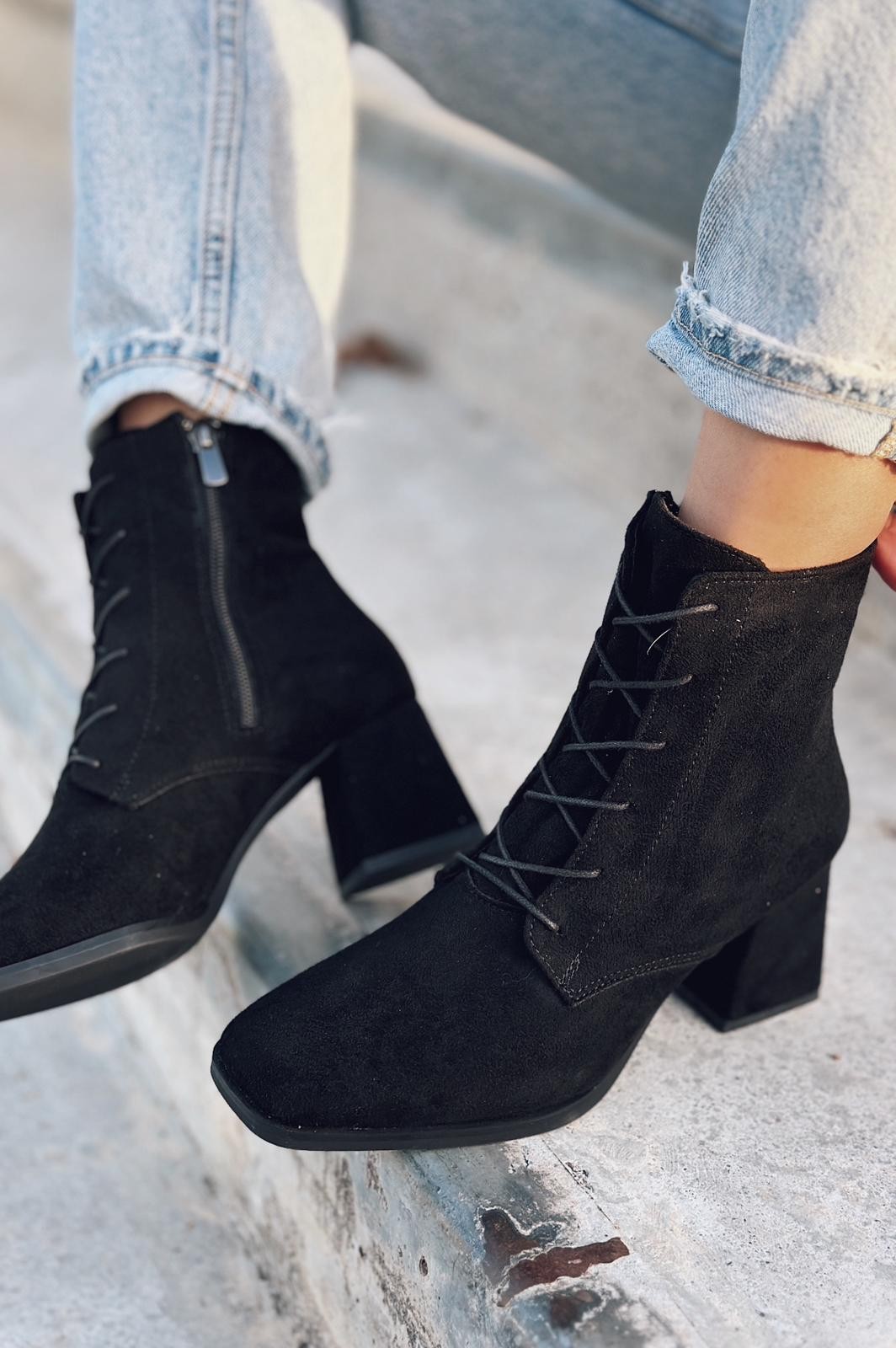 Rament Suede Lace-up Women's Boots Black