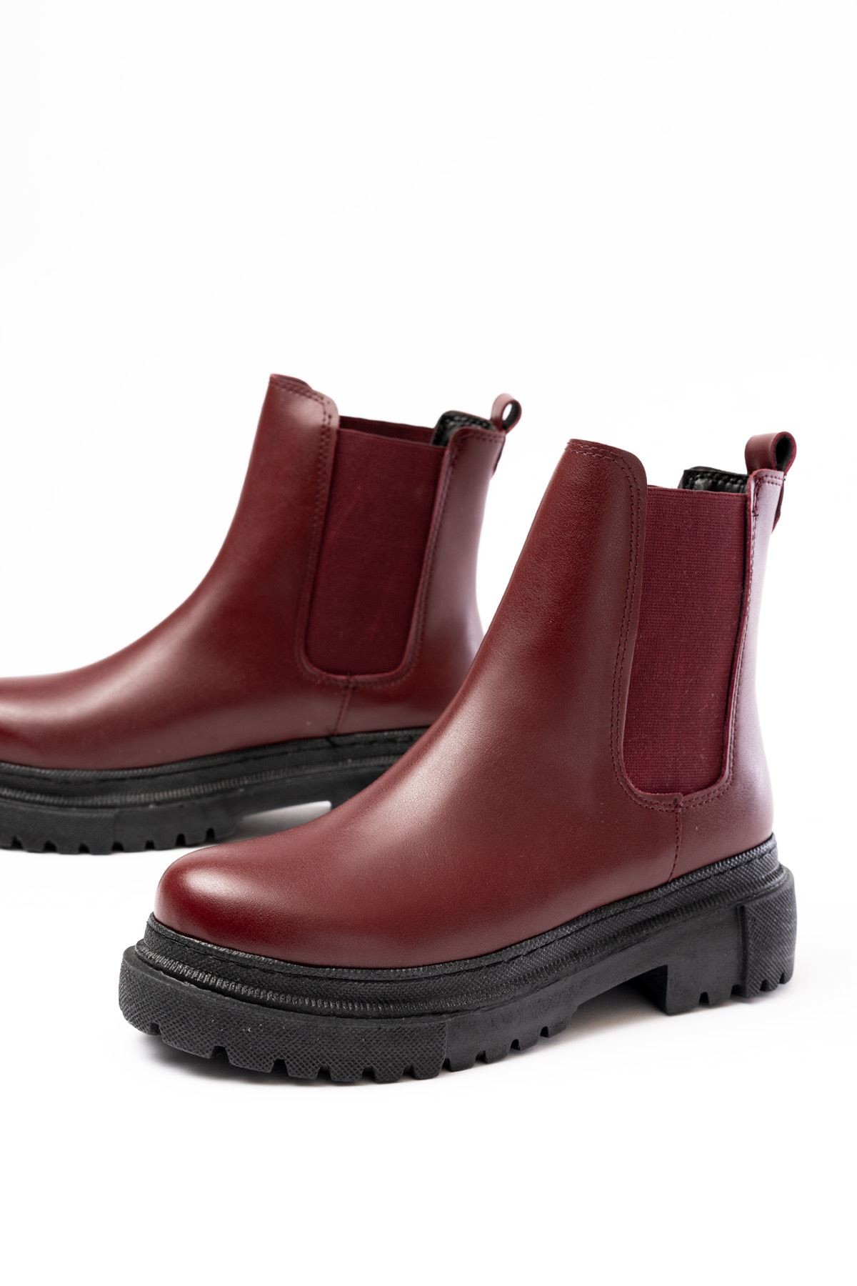 Soluna Burgundy Elastic Women's Boots