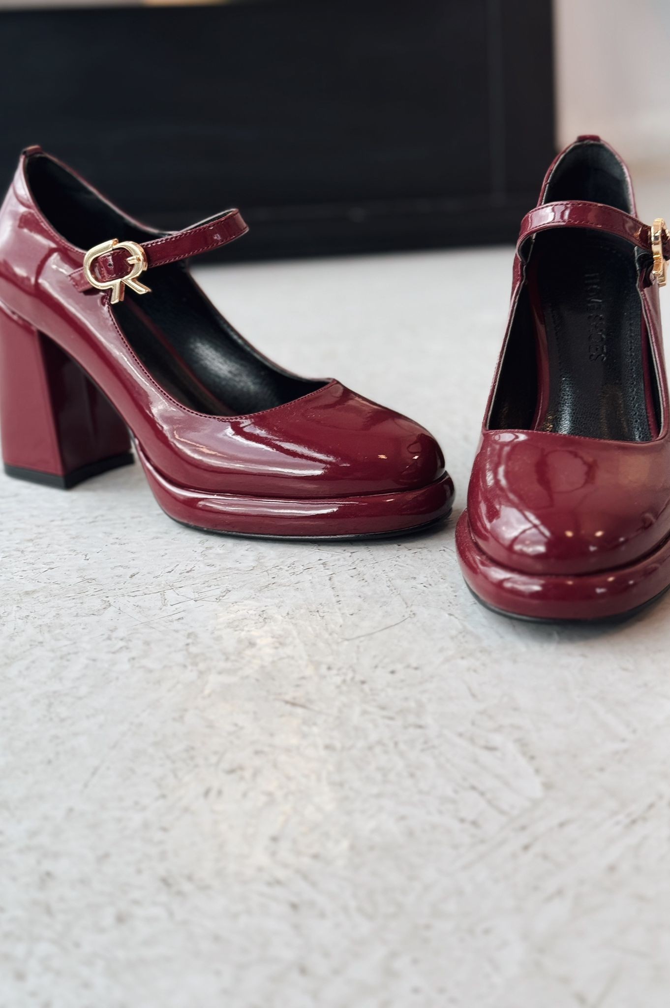 Adelow Rugan Toka Detaylı Bordo Platform Topuklu Mary Jane