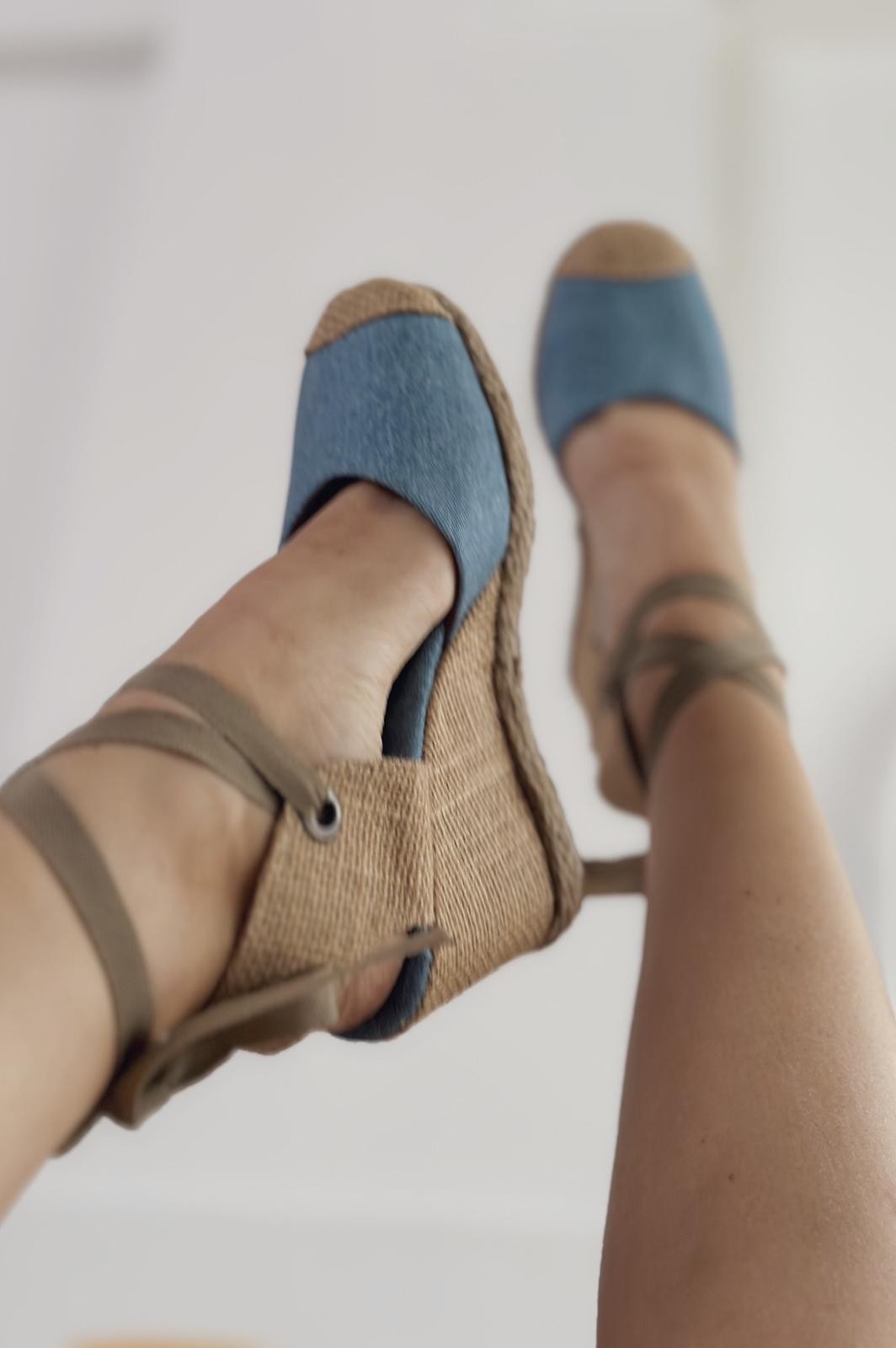 Lumin Jeans Kadın Dolgu Topuklu Ayakkabı Mavi