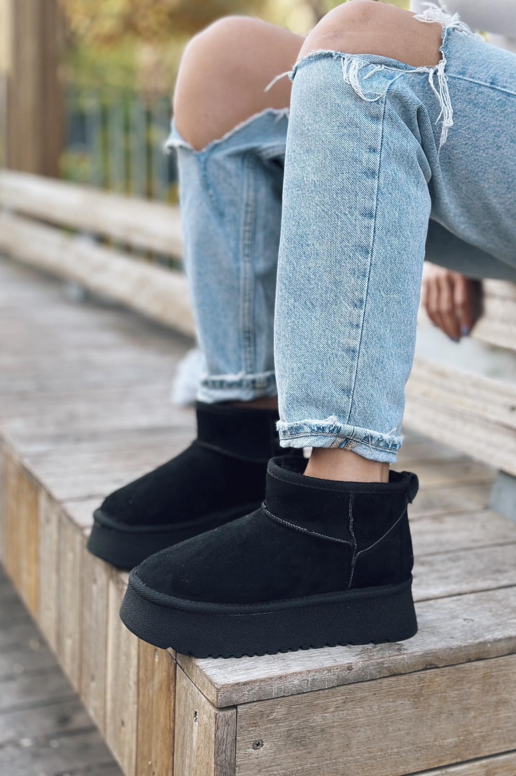 Fosina suede thick base female boat black