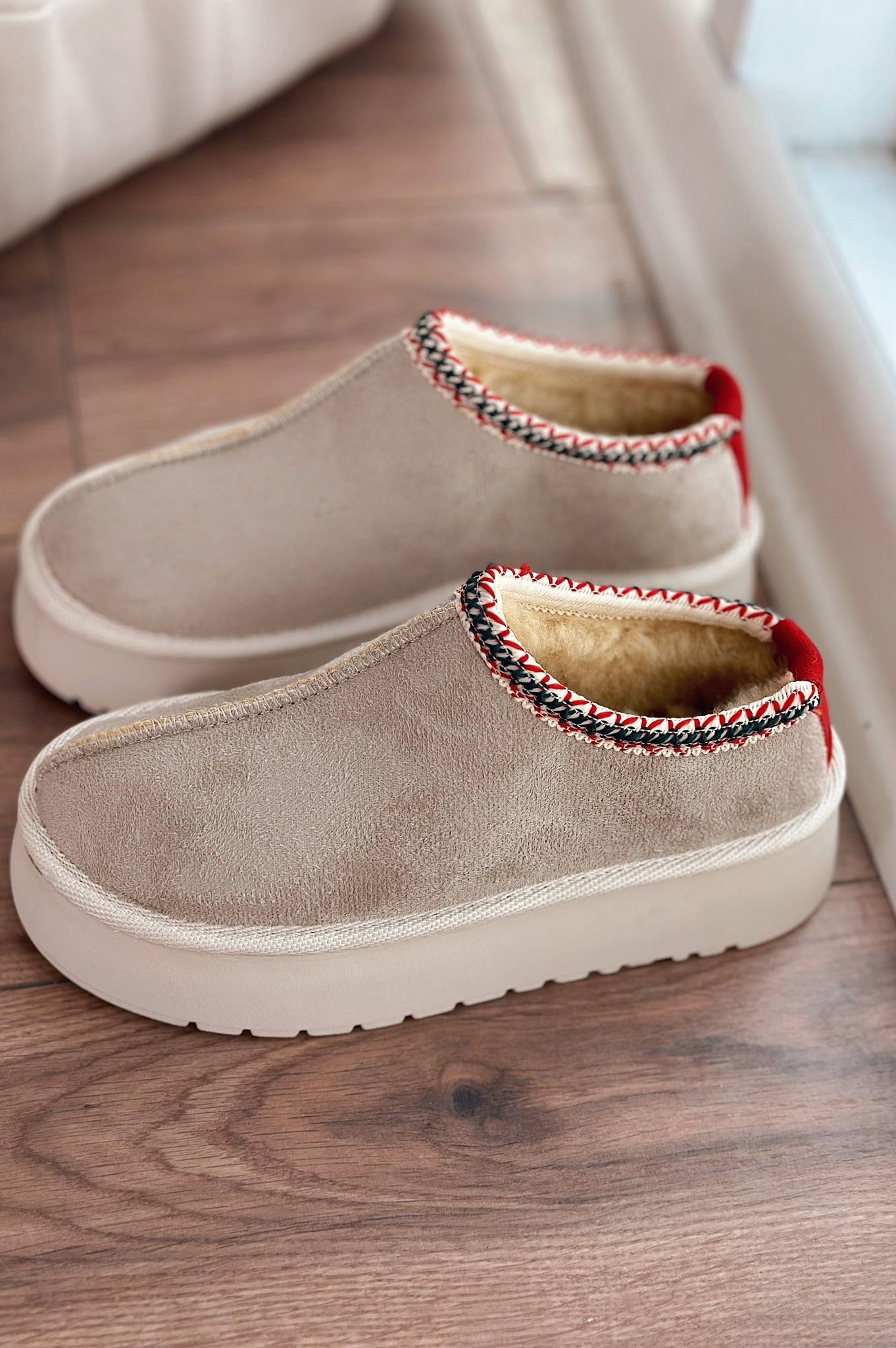 Josent suede thick base woman boat beige