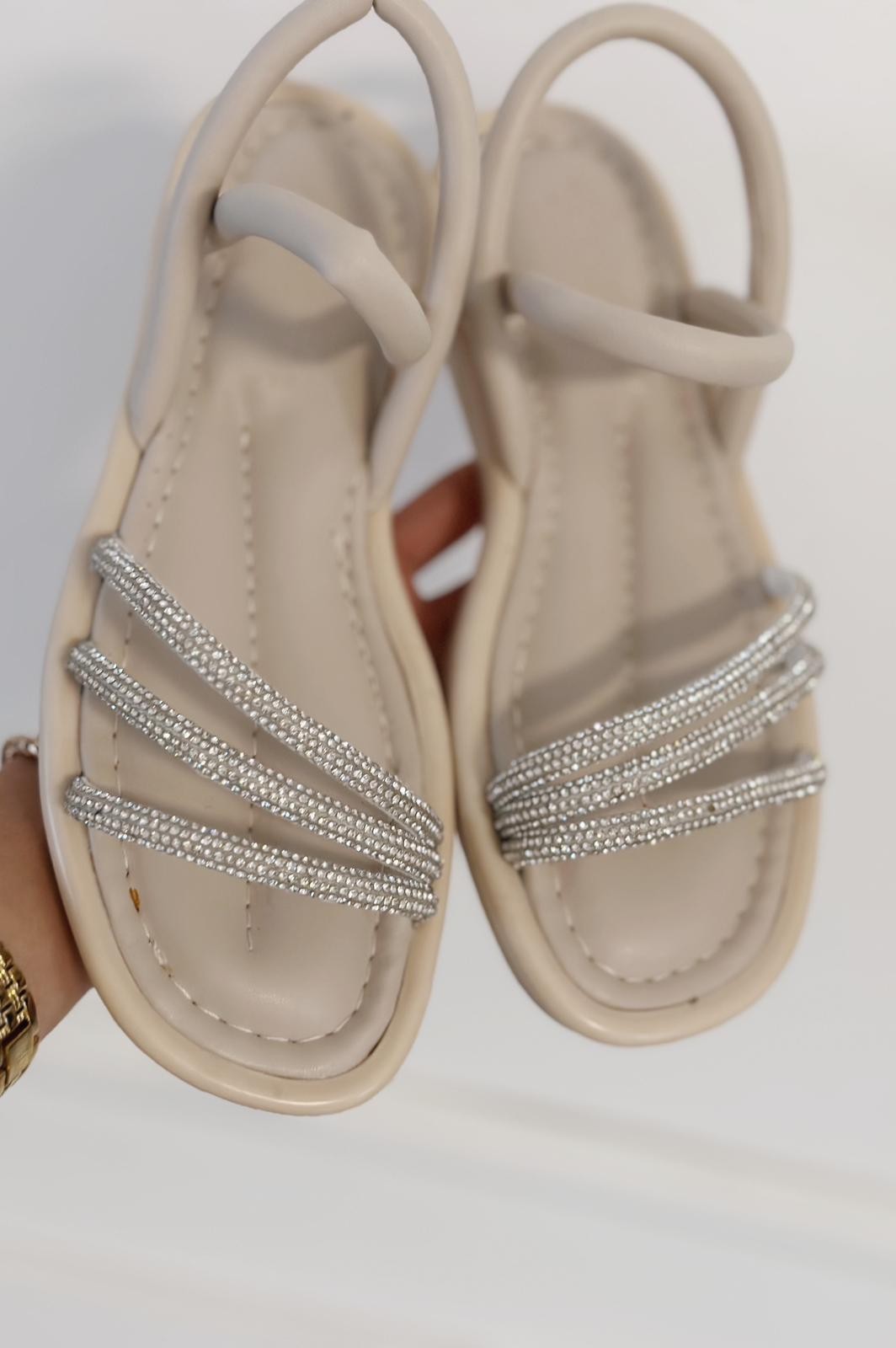 Vonex mat leather woman sandals beige