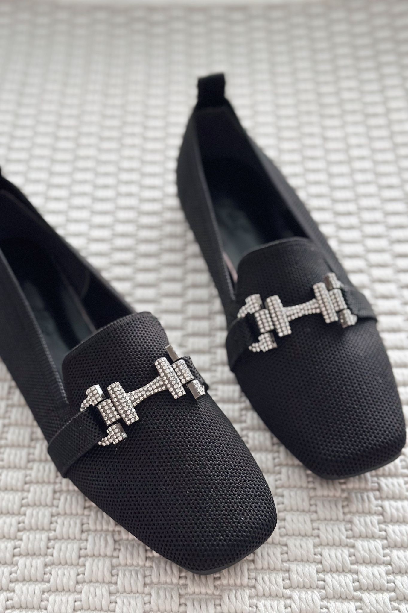 Coret Stone Buckle Detailed Women's Loafer Black