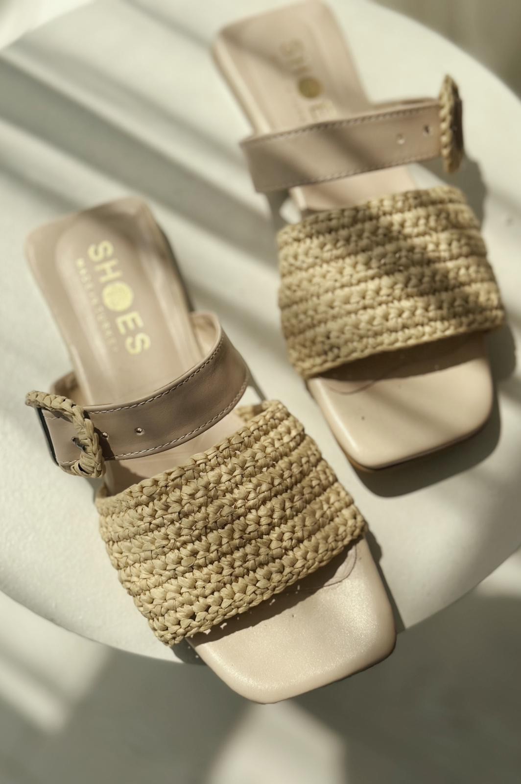 Vorint wicker woman slippers beige