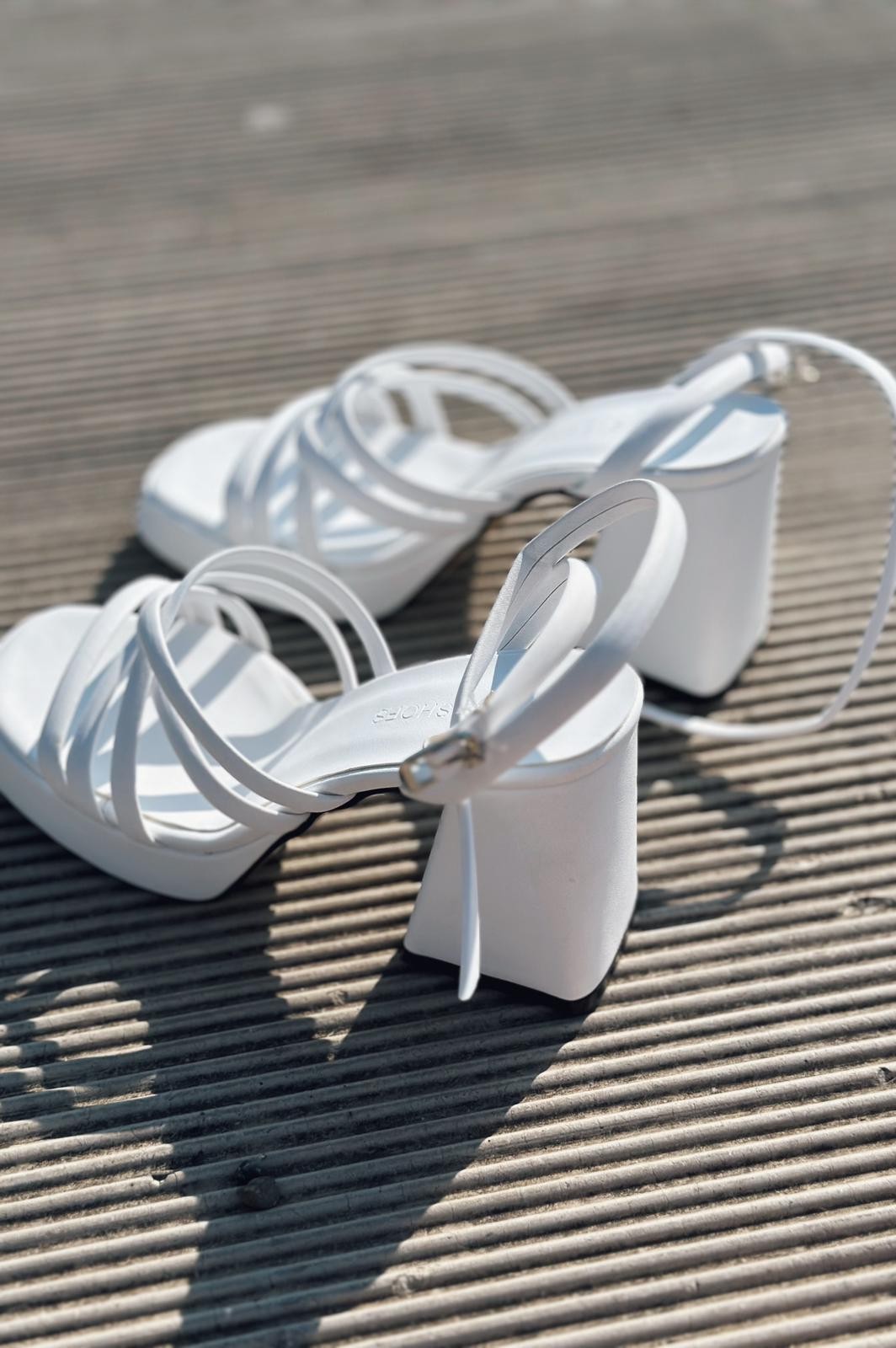 Olida matte leather woman platform heeled shoes white